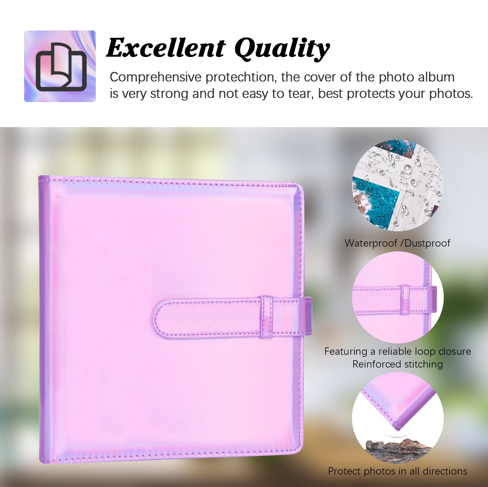 Álbum de 256 fotos para cámara Fujifilm Instax Mini, álbum de fotos de 2 x 3 para cámara instantánea Fujifilm Instax Mini 11 12 evo 9 90 70 40 8