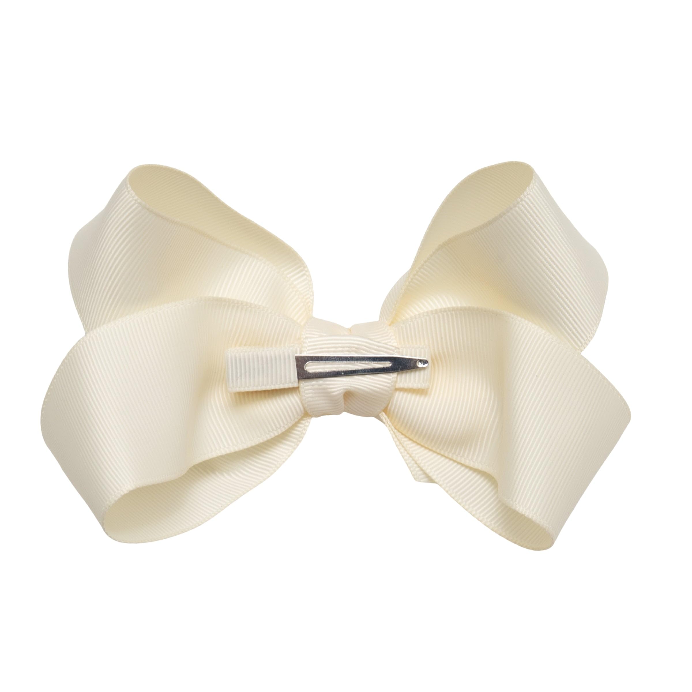 Girls\' Velvet Hair Bow Grosgrain Wrap No-Slip Hair Clip Medium Old Gold 18_3024x.png?v=1645518875 main image 2
