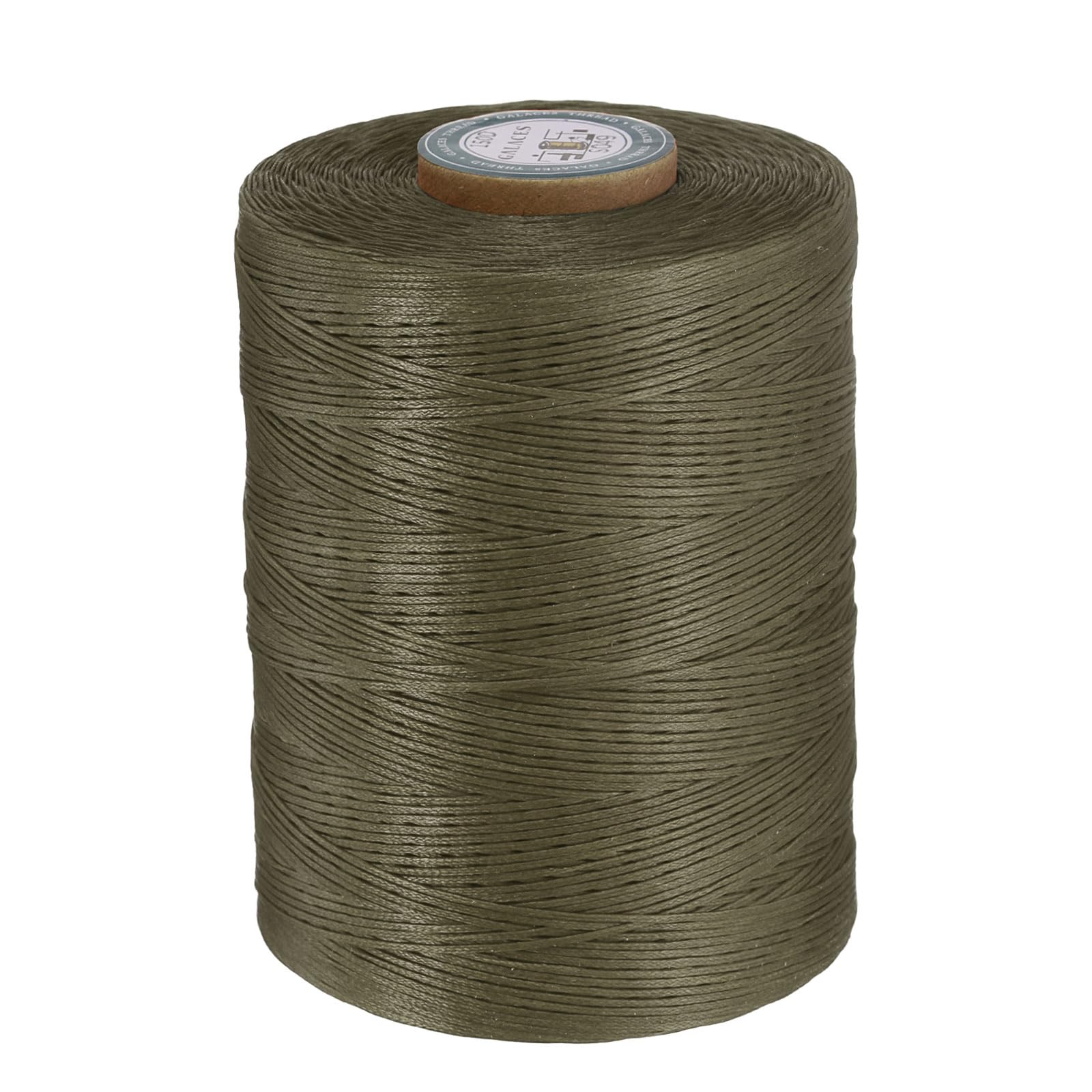 uxcell Hilo encerado para coser de cuero plano, 780 m, cuerda de poliéster encerado, 0,8 mm, para manualidades de cuero, encuadernación, pulseras, trenzado, color beige
