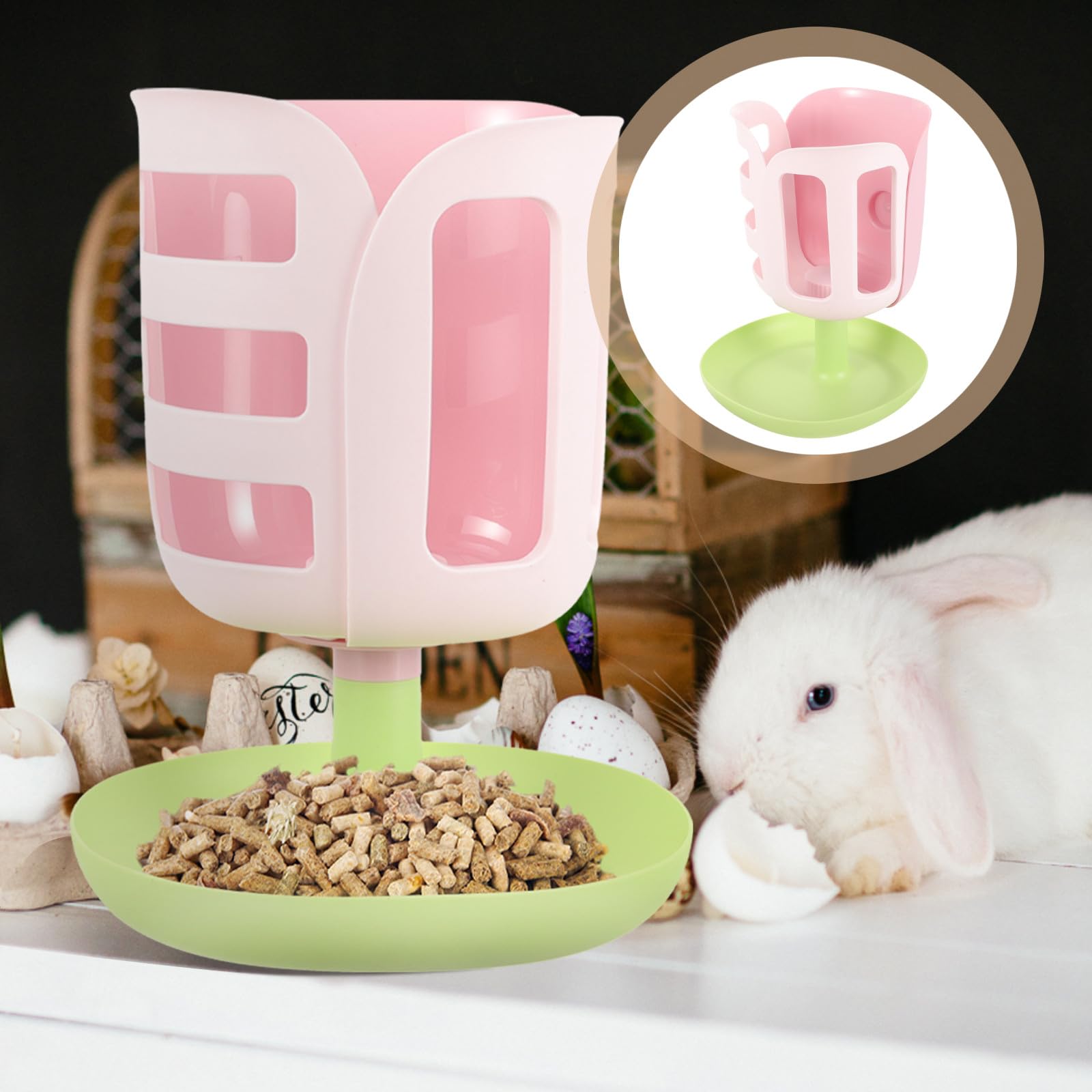 Tulpenförmiger Kaninchenhalter mit Slow Feeding für Heu in Meisten Käfigen