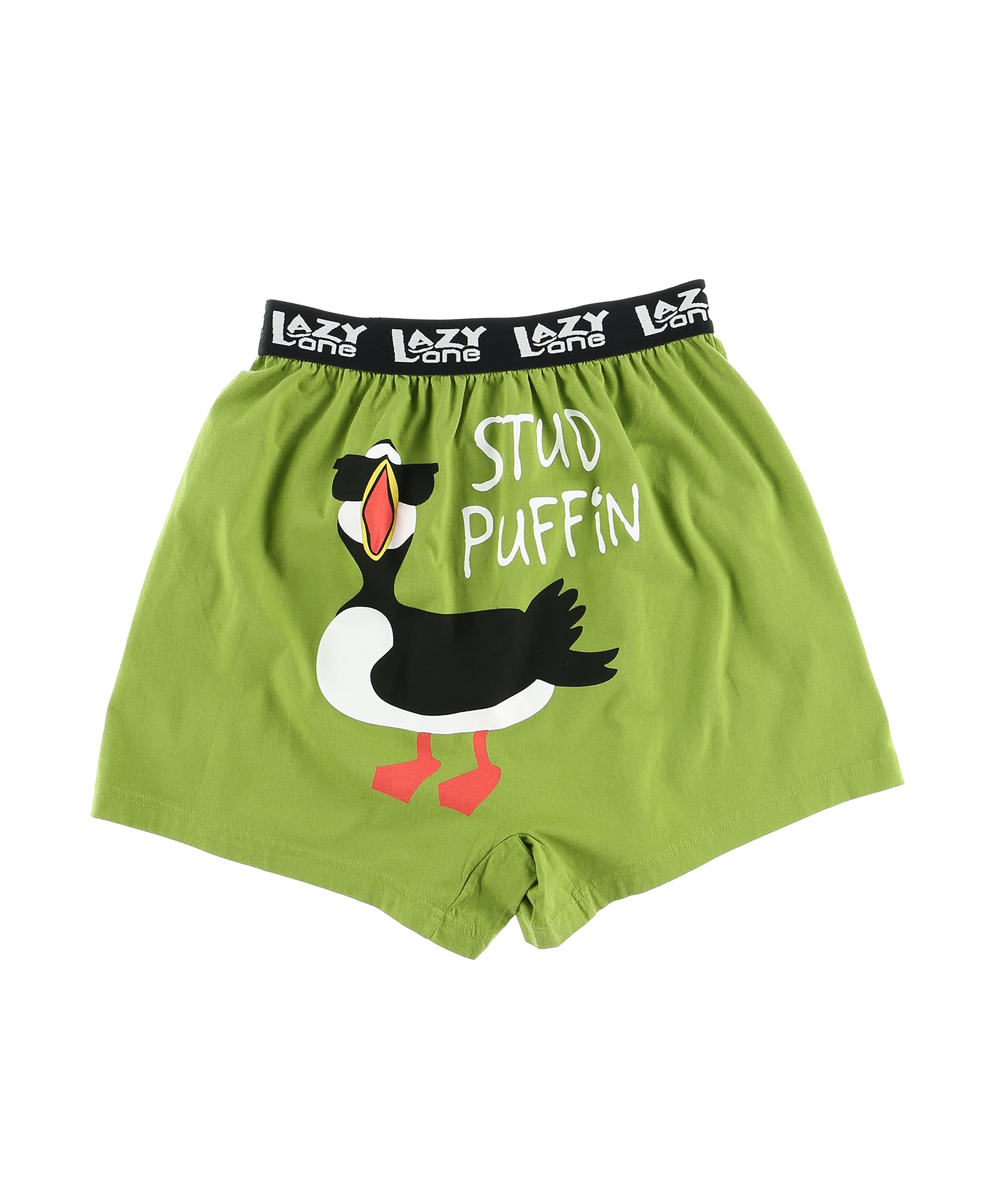 Lazy One Funny Animal Boxers, Novelty Boxer Shorts, Humorous Underwear, Gag Gifts for Men, Bird (Stud Puffin, X-LARGE)