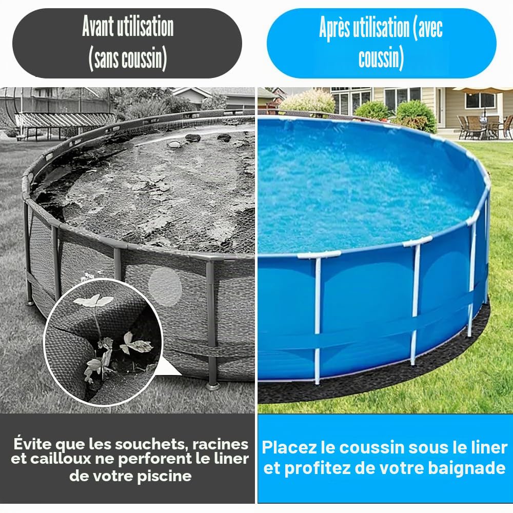 Tapis de Sol Piscine, 2M Tapis de Piscine Rond, Tapis de Sol pour Piscine, Antidérapant et Résistant, Rembourrage sous Piscine, Pliable Bâche de Sol pour Baignoires et Piscines Hors Sol