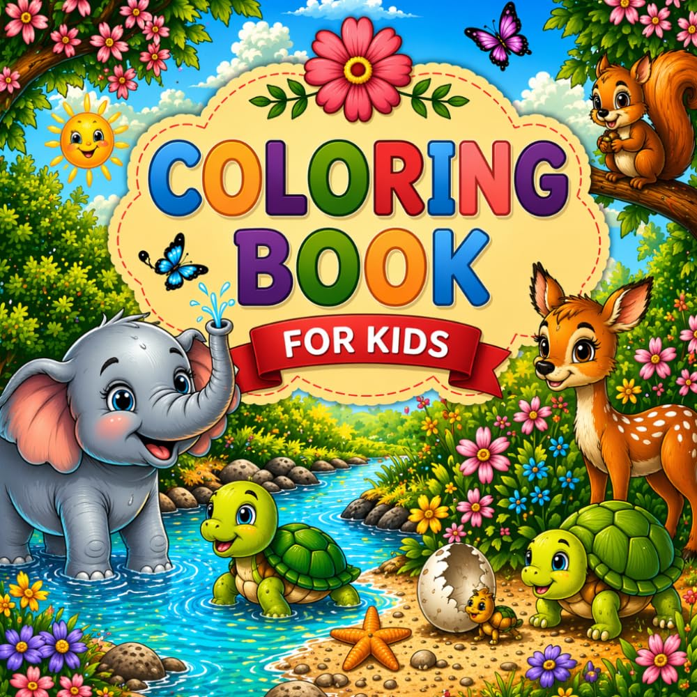 Fun & Easy Animal Coloring Book for Kids: Simple and Fun Animal Coloring Pages to Improve Creativity, Focus, and Imagination for Kids