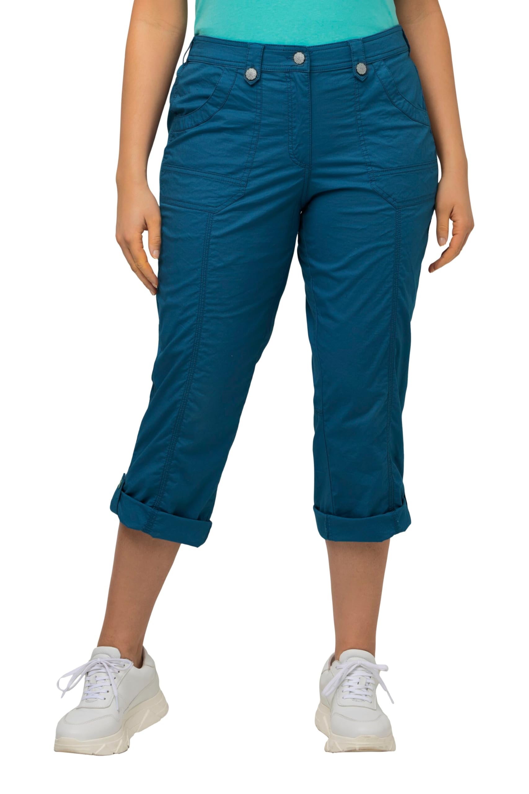 Ulla Popken Damen große Größen Cargohose mit Krempelbein Hose
