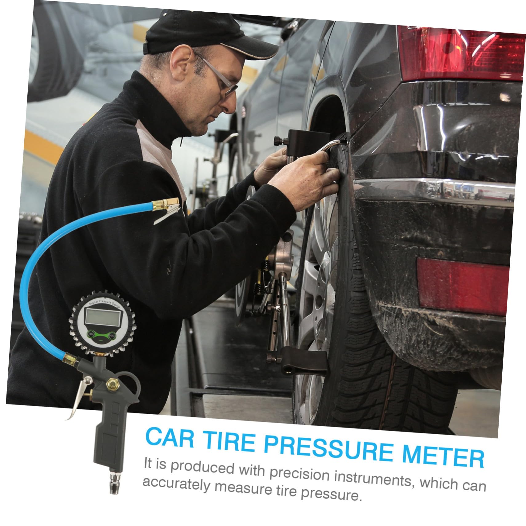 POPETPOP Manomètre de Pression pour Pneus Voiture Testeur Numérique Outil de Mesure Précis Accessoire Auto Pratique
