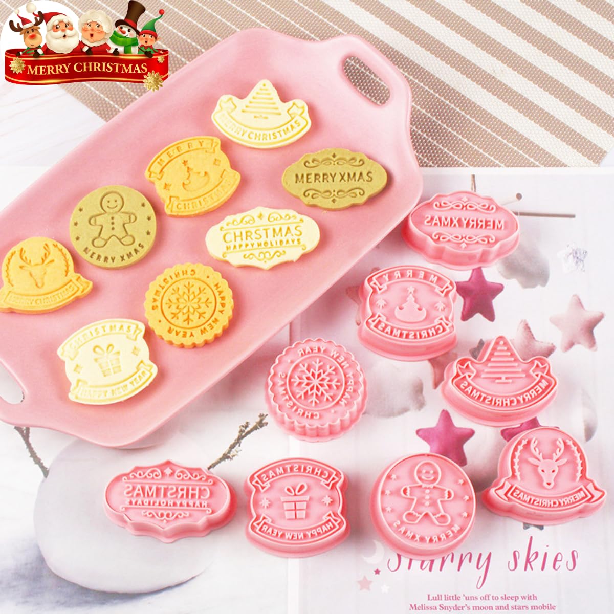 Set 8 Stampini Per Biscotti Di Natale Grandi - Forme Festive In Acciaio Inossidabile Alimentare