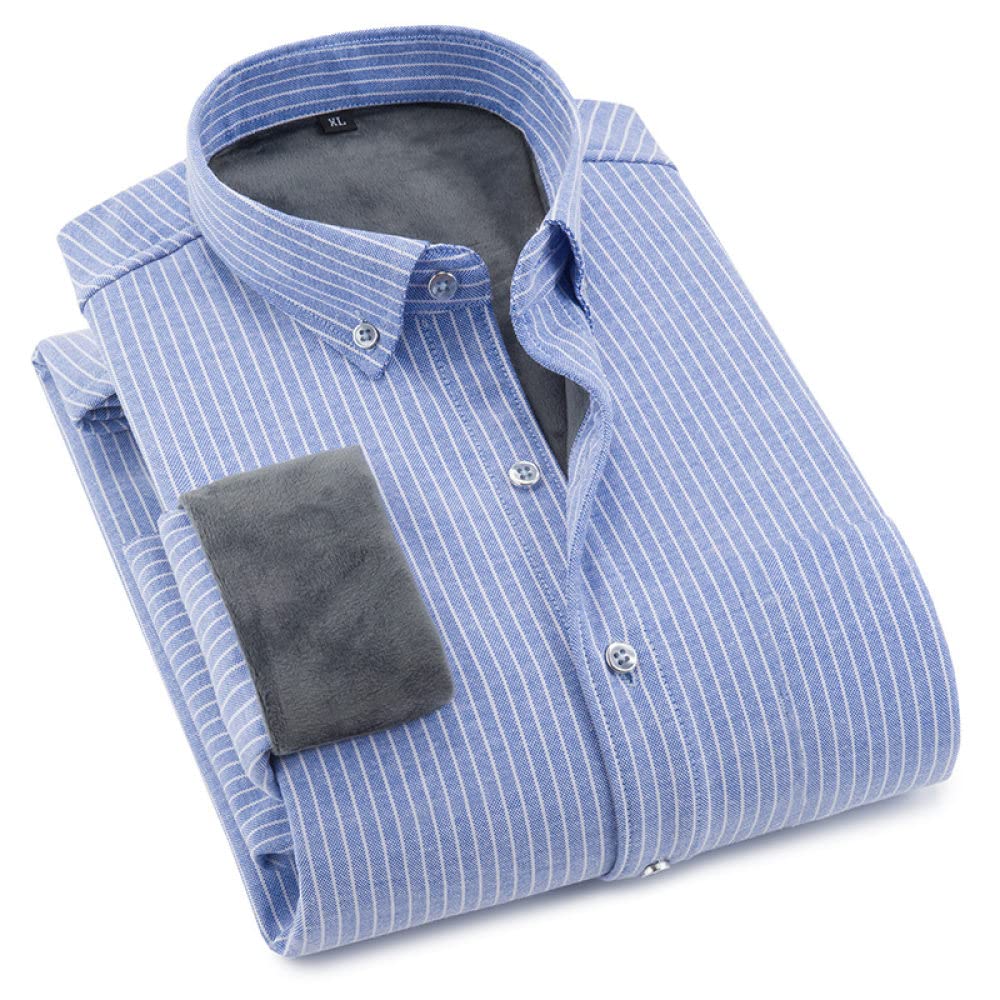 IIK Chemise Chaude pour Hommes,Chemise Chaude Décontractée pour Homme À Manches Longues en Coton Chaud Chaud Doux avec Poche Classique Décontracté Travail Chaud Extérieur Chemise Cadeau pour Papa,