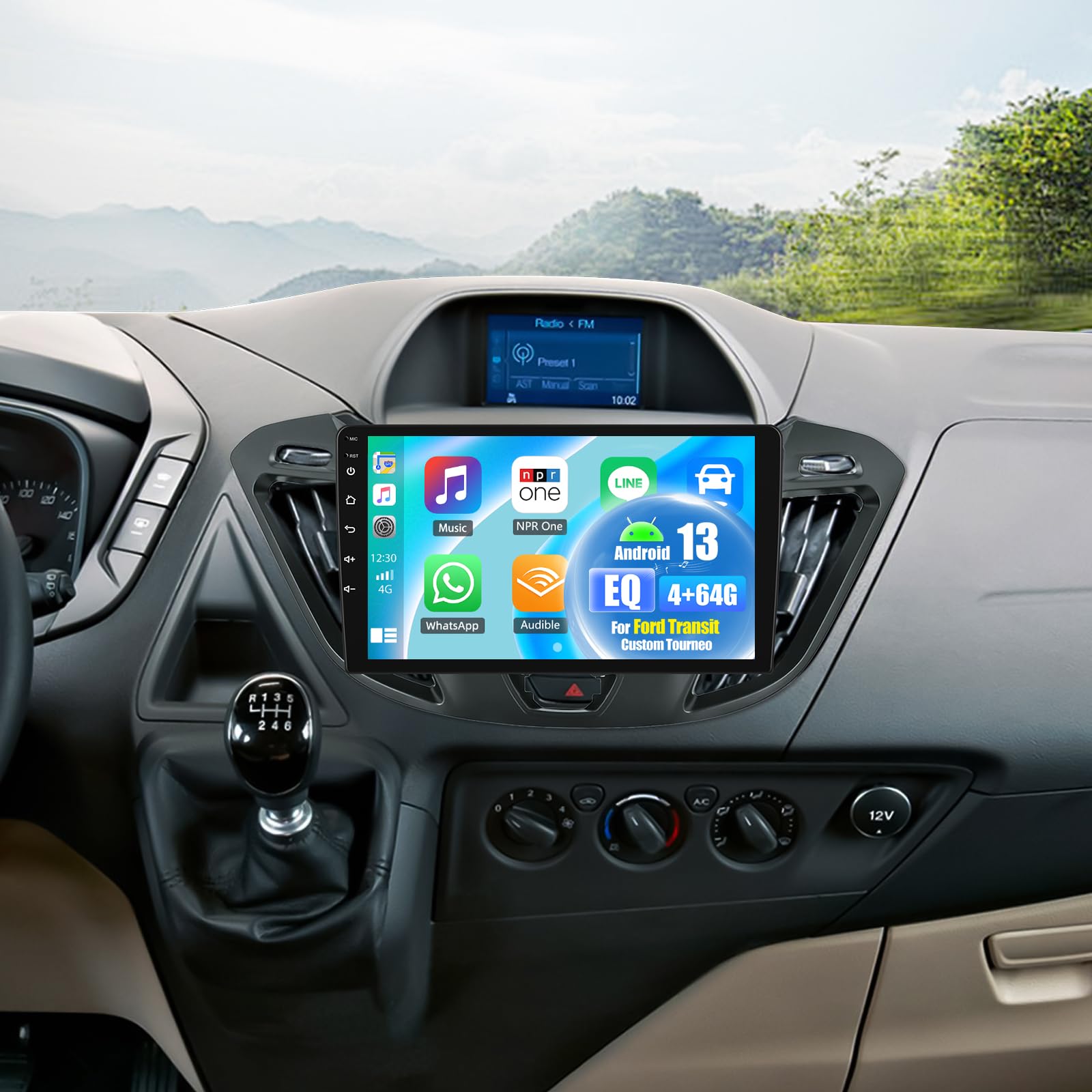 8 Core 4g 64g Car Radio For Ford Transit Custom Tourneo 2013 2021 9 Inch Android Touch Screen Stereo Dsp 32 Eq Ips Screen Carplay Android Auto Swc Bluetooth 5 0 Wifi