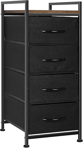 Cómoda de tela para dormitorio, cómoda vertical de almacenamiento, mesitas de noche con 4 cajones, unidad organizadora para pasillo, entrada, sala