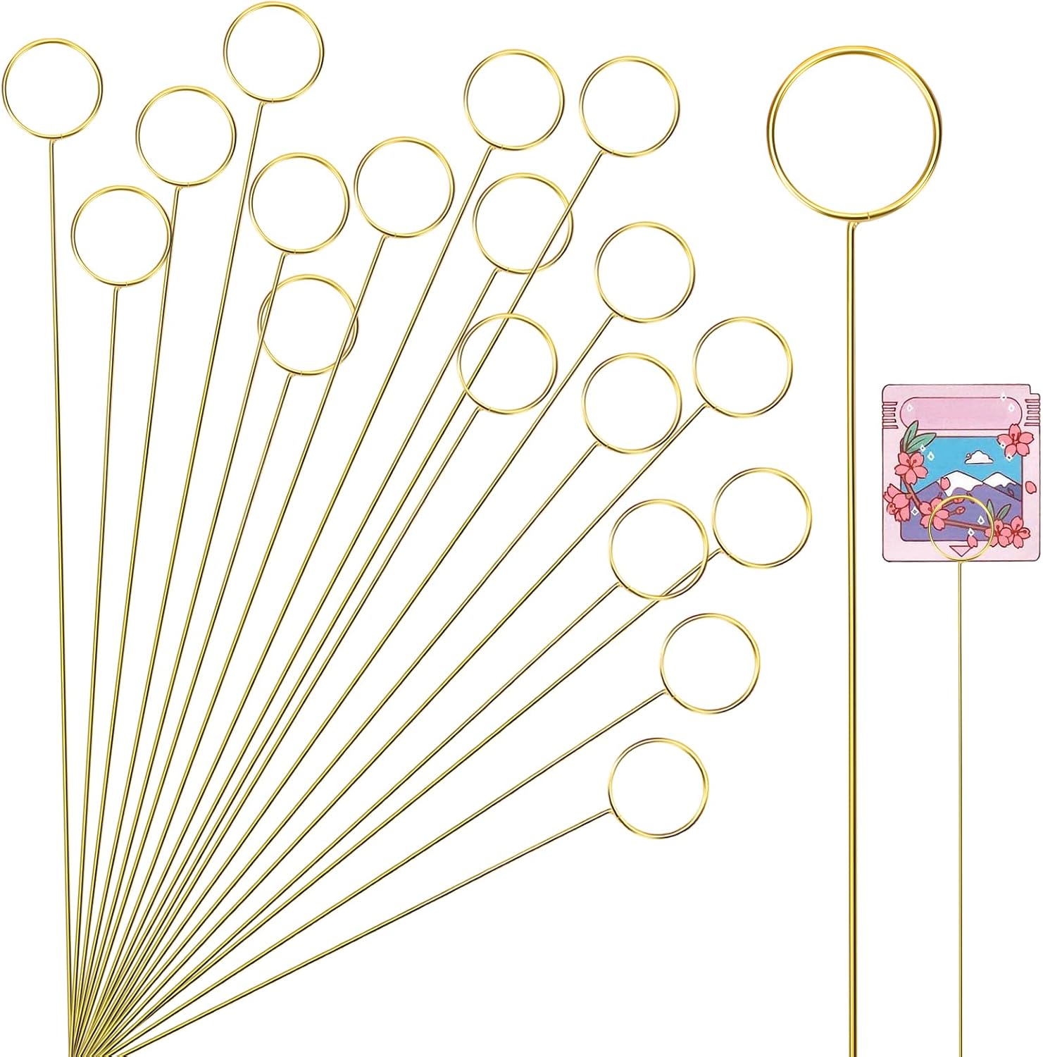 20Pcs Place Card Holder, Metal Floral Place Card Holder