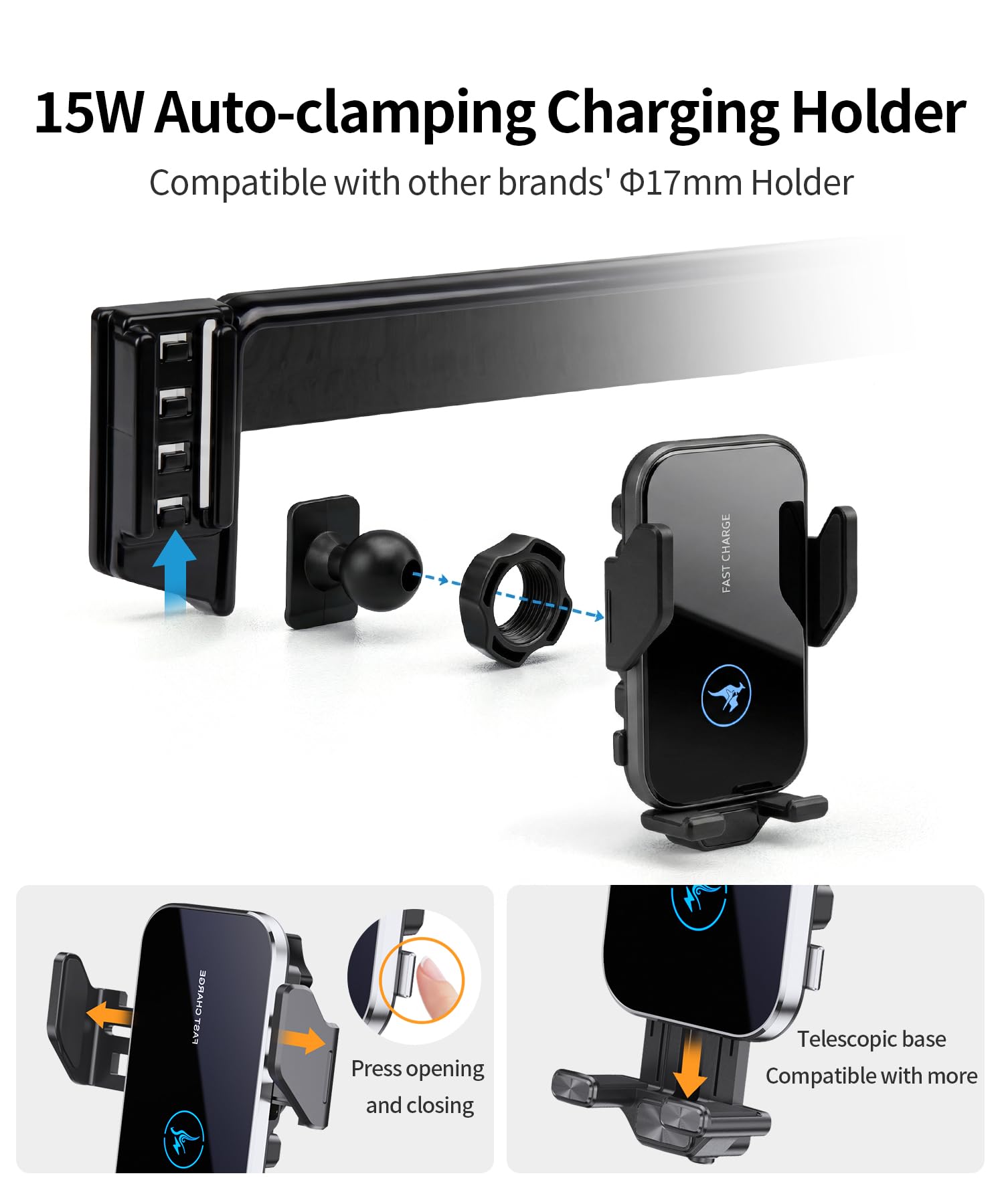 Cargador rápido inalámbrico de 15 W para Mercedes Benz Clase GLC 2020-2022/Clase C 2019-2021, accesorios de pantalla de 10.25 pulgadas, soporte de navegación de accesorios automáticos