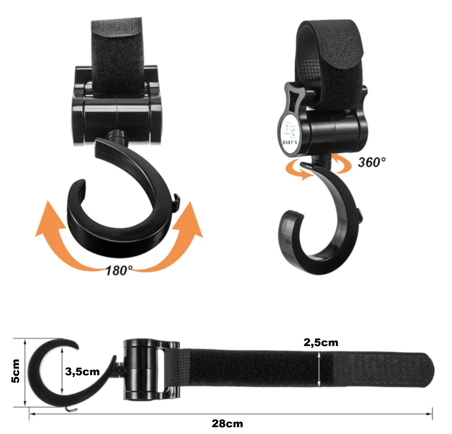 Ganci per Passeggino Porta Borse Universali Antiscivolo Accessori Neonato