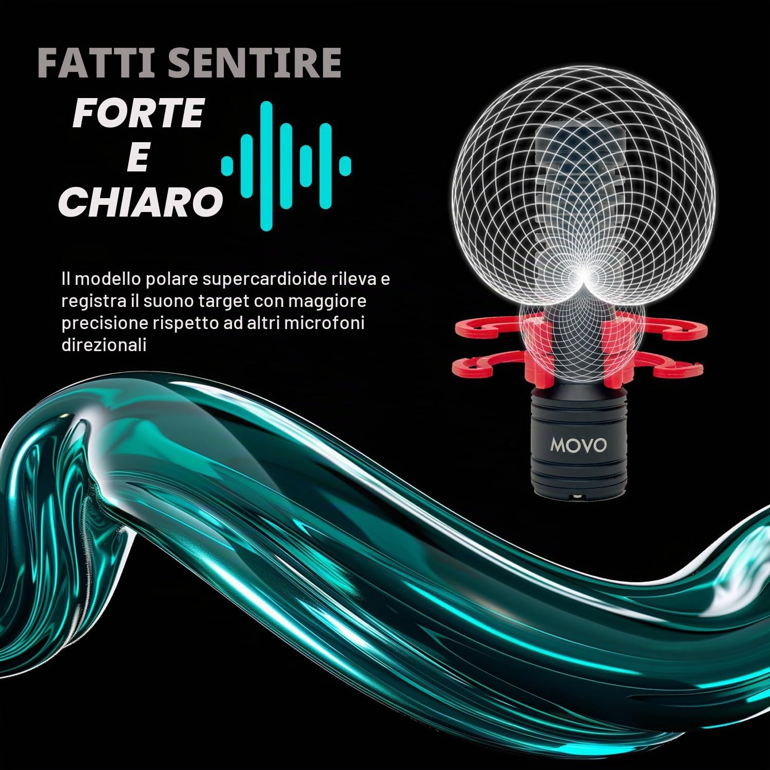 Movo VXR10-PRO VXR10-PRO Microfono Video Esterno per Fotocamera con Attacco Shock Rycote Lyre - Microfono Shotgun compatto e accessori compatibili con smartphone e fotocamere DSLR