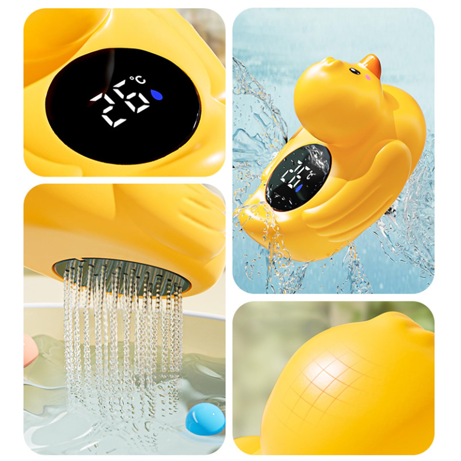 Duck Bath Tempermo Gauge: Termometro Da Bagno D' Galleggiante Impermeabile | Gas Di Temperatura 'acqua LCD Digitale | Giocattolo Da Vasca Del Cartone Animato Per I Bambini