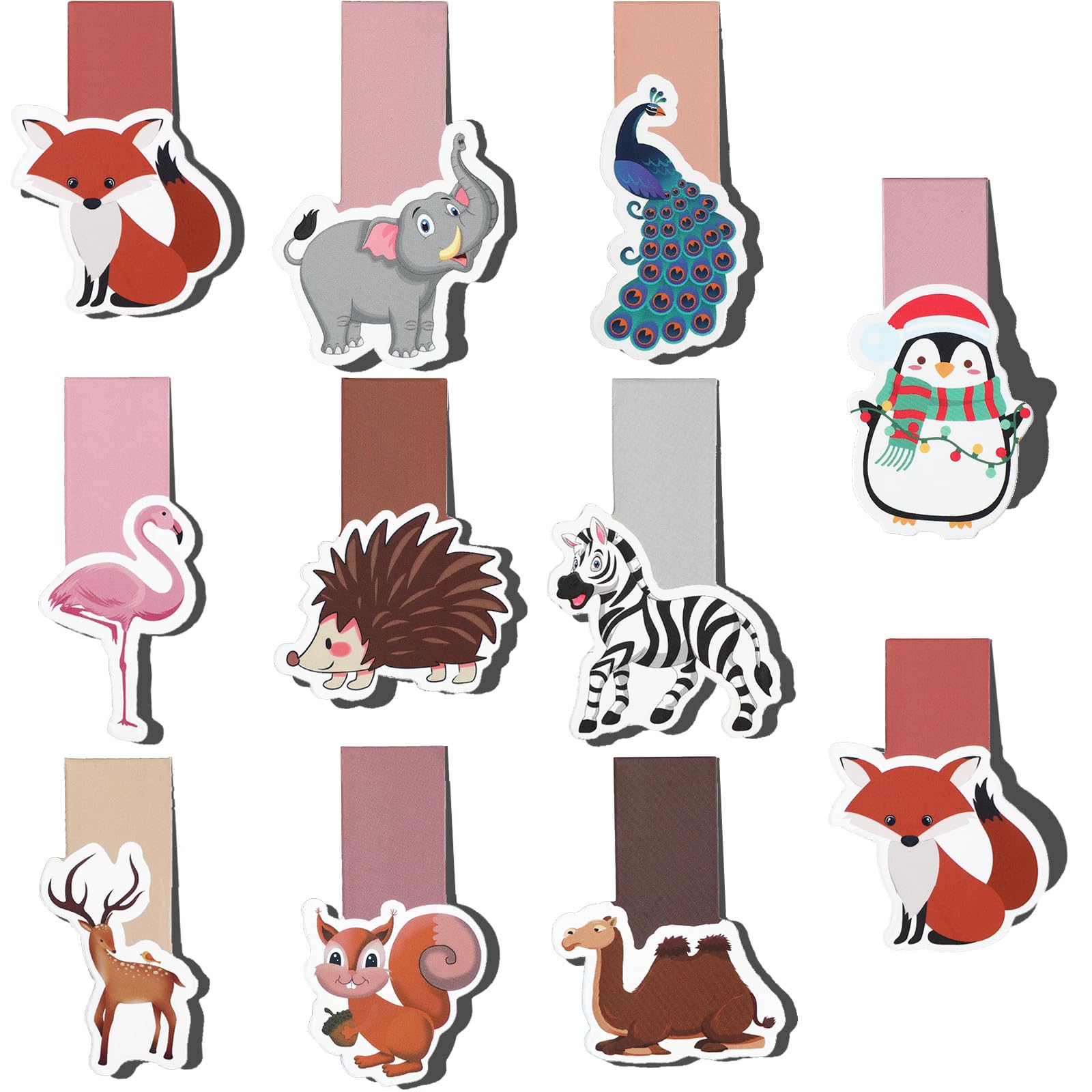 JSRQT 10 Piezas Marcadores Magnéticos Animales Marcadores de Libros Puntos de Libro para Suministros Lectura Marcapaginas Libro para Estudiantes Oficina Lindo Bookmark Detalles Cumpleaños Infantiles