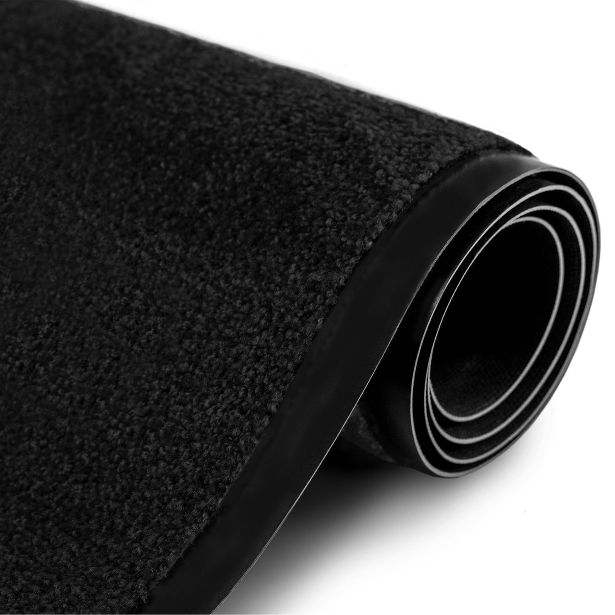 Floordirekt Schmutzfangmatte Rhine - waschbare & leistungsstarke Fußmatte - Sauberlaufmatte mit Rutschfester Rückseite - Türmatte für den Eingangsbereich (Schwarz, 200 cm x 200 cm)