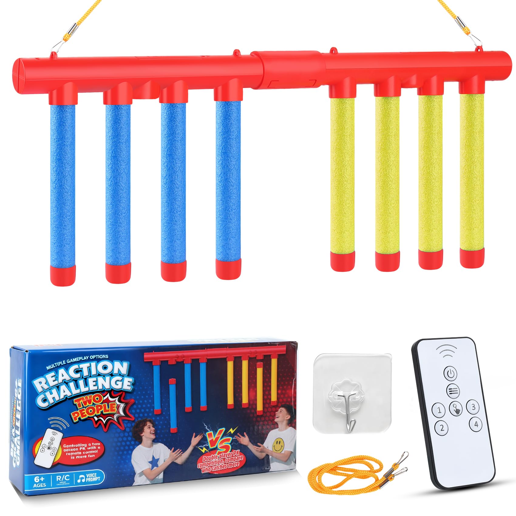 ATG Reflex Sticks Challenge Game – Remote Control, 3 Speed Modes, Solo/Dual Play – Hand-Eye Coordination & Reaction Training Toy – Drop Sticks Game