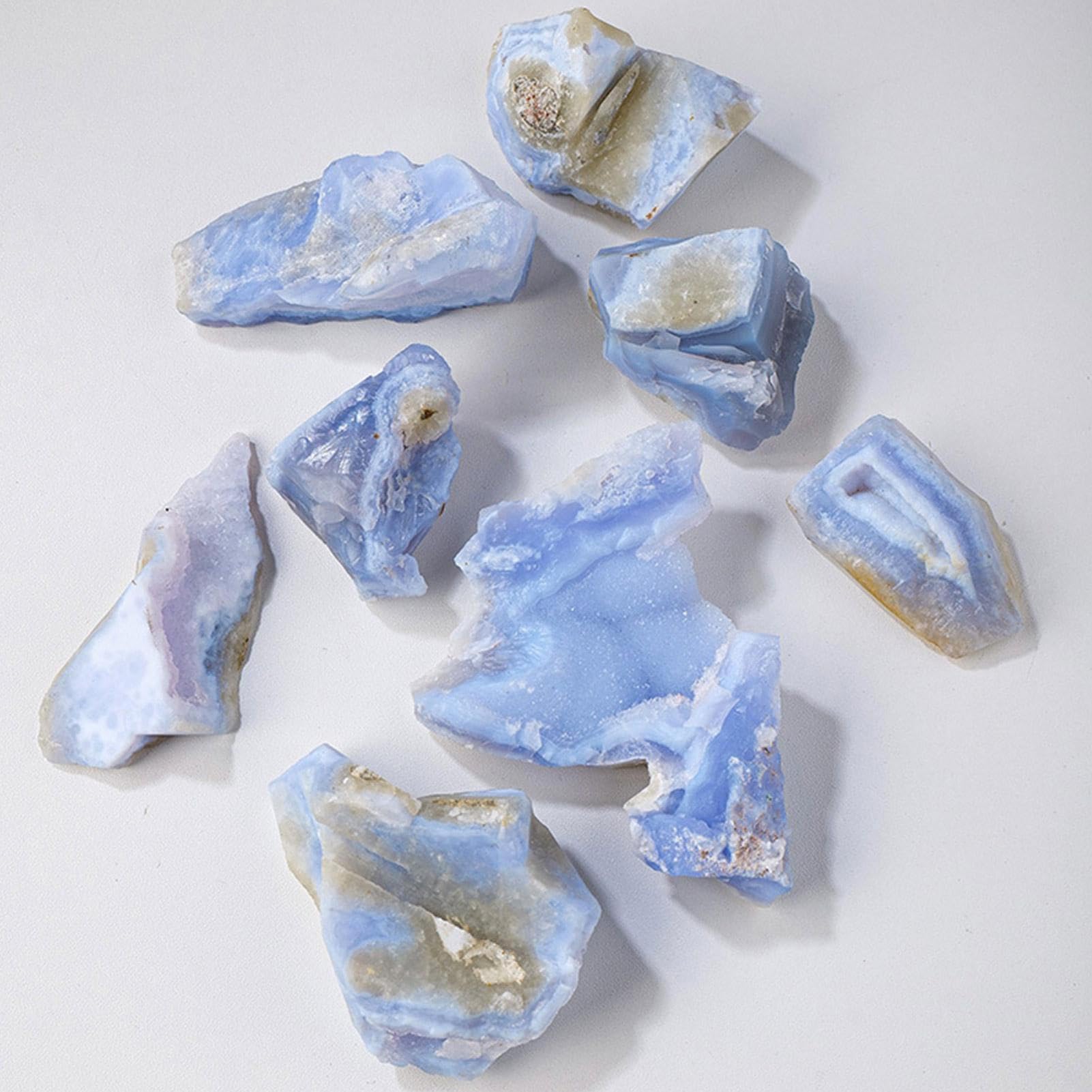 Achat Stein - Roher Naturstein, Vasenfüllung, Cabbing, , Dekoration, Roh, glatte blaue Achat-Palmsteine, zur Ausstellung von
