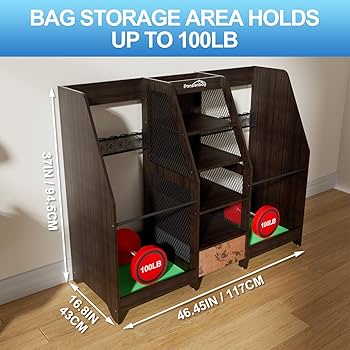 Amazon | Ponsonbay ゴルフバッグ収納オーガナイザー ガレージ用
