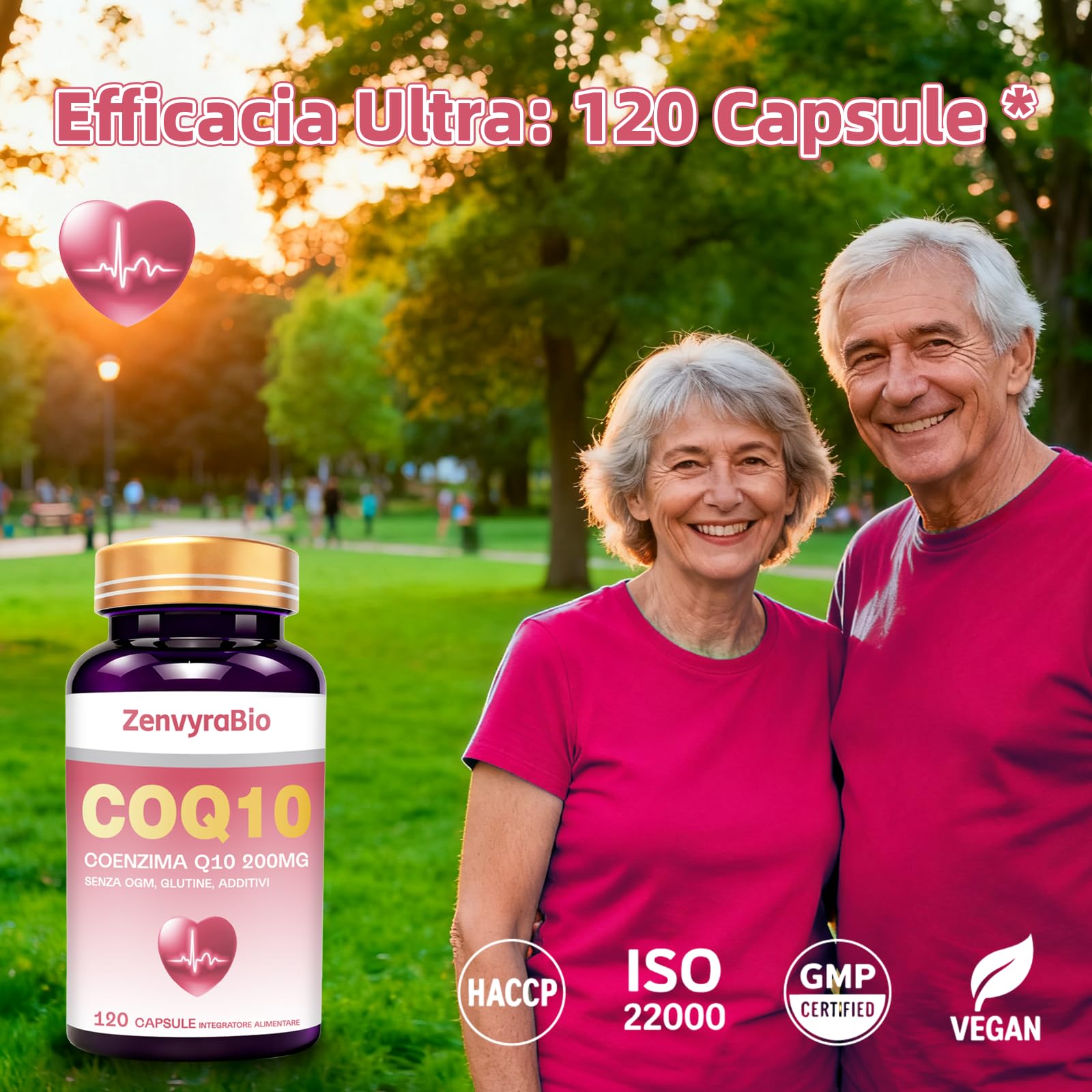 Coenzima Q10 200mg – 120 Capsule Softgel | Ubiquinone Puro Fermentato Naturalmente ad Alta Biodisponibilità | Integratore Antiossidante ad Alto Assorbimento, Senza OGM, Glutine e Additivi