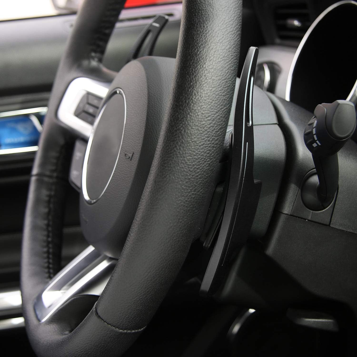 Steering Wheel Shift Paddle Shifter Extension for 2015+ Ford Mustang (Black)