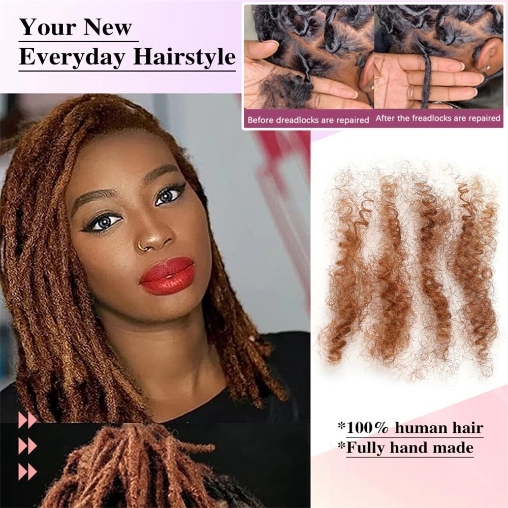 Splatanie włosów Afro Kinkys Bulk Human Hair #30 Auburn Reggae Dirty Braids Brazylijskie Naturalne Włosy Szydełkowe Dredy Kobieta(6inches)