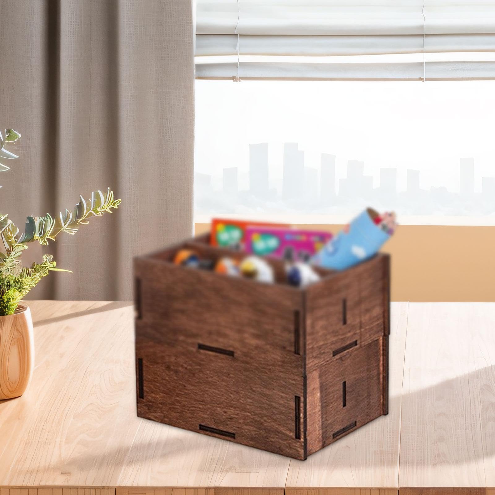 BNF®Desk Organizer Portable Remote Control Holder for Office Living Room Dresser 2 Layers No Handle|Home & Garden|Household Supplies & Cleaning|Home Organization|Storage Boxes 3