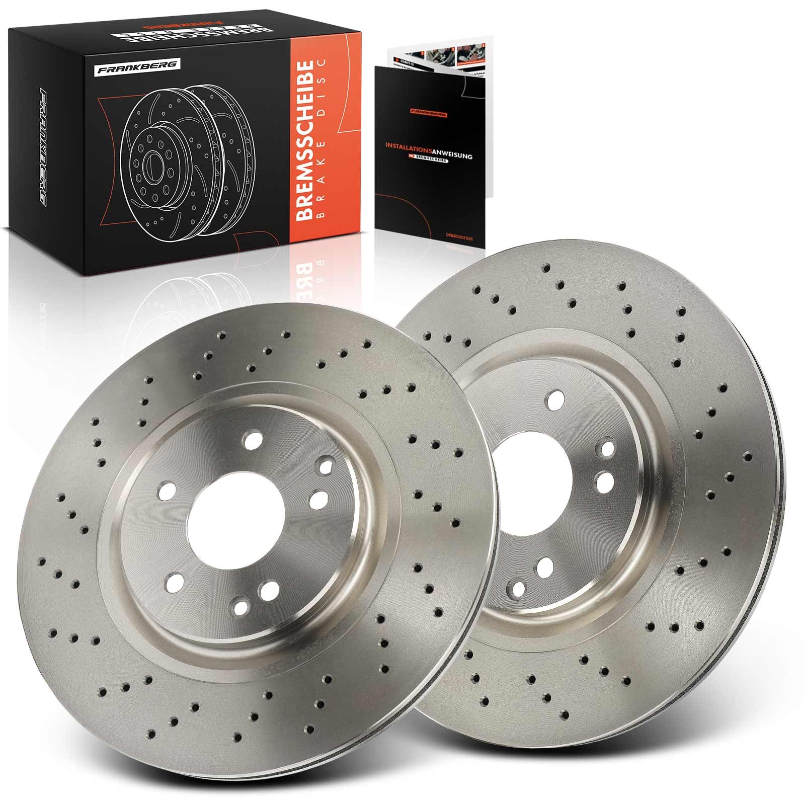 Frankberg 2 discos de freno delanteros ventilados Ø330 mm A2034211312 | Compatible con: Clase C Modelo T S203, SLK R171, CLK Cabriolet A209, CLK C209, Clase C W203