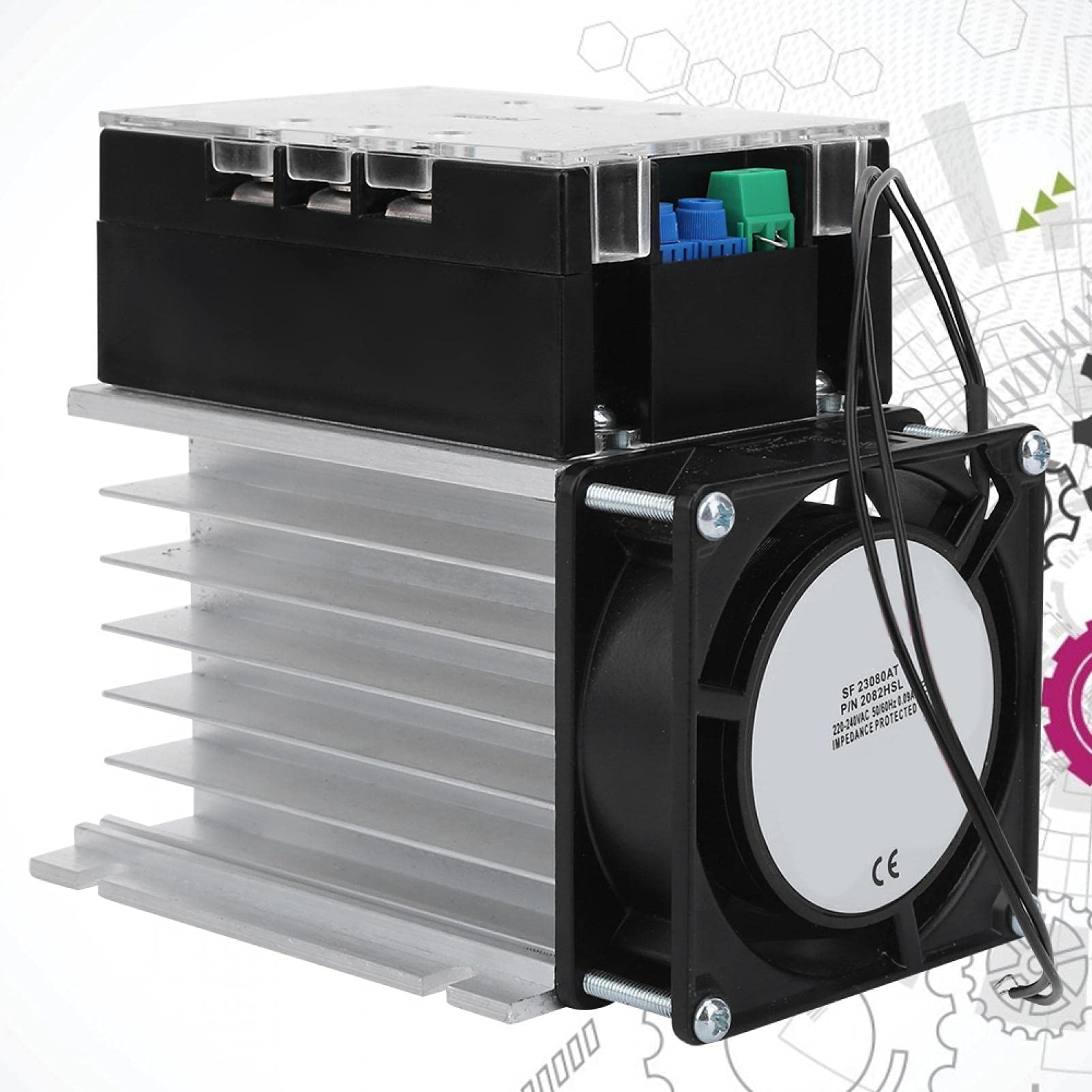 Modulo Avviamento Graduale Trifase per Motori Industriali con Dissipatore Alluminio - Soft Starter Controller per Trasportatori e Compressori con Protezione Sovraccarico e Avvio Morbido