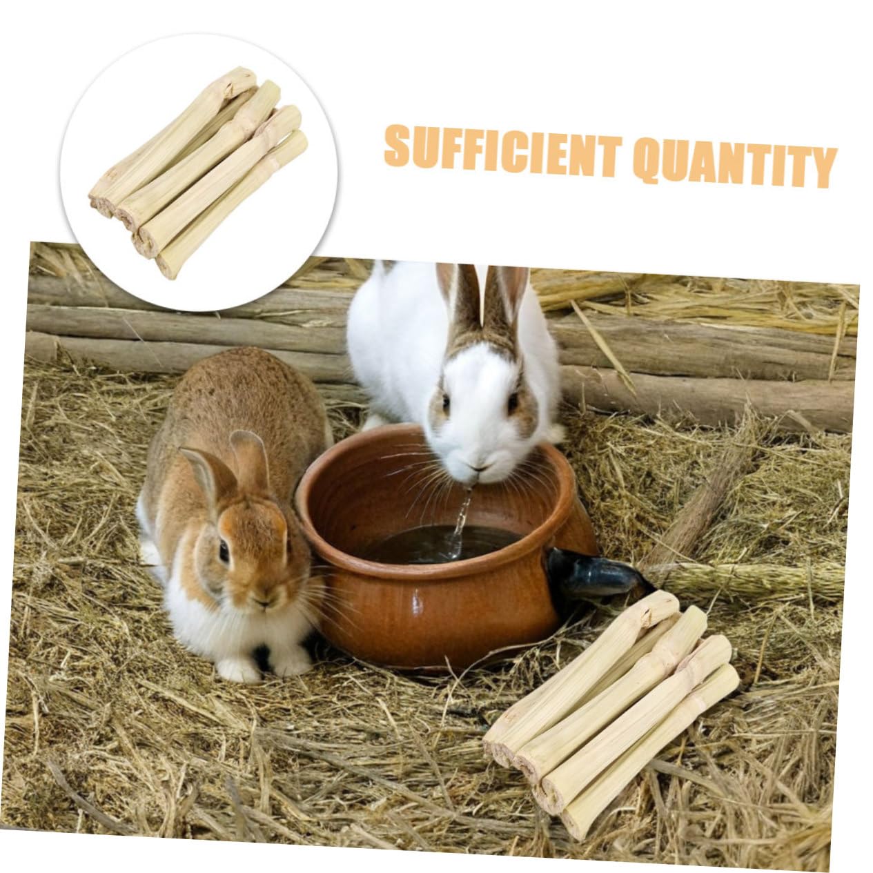 Varillas Dulces para Conejos y Roedores Juguetes para Masticar Chinchillas y Hámsters de Bamboo Natural para Cuidado Dental y Limpio