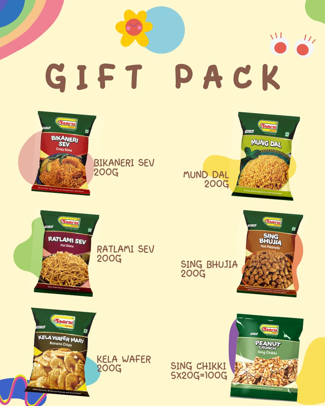 Samrat| Gift Hamper| Diwali| Gift Pack| 6 Famous Indian Teatime