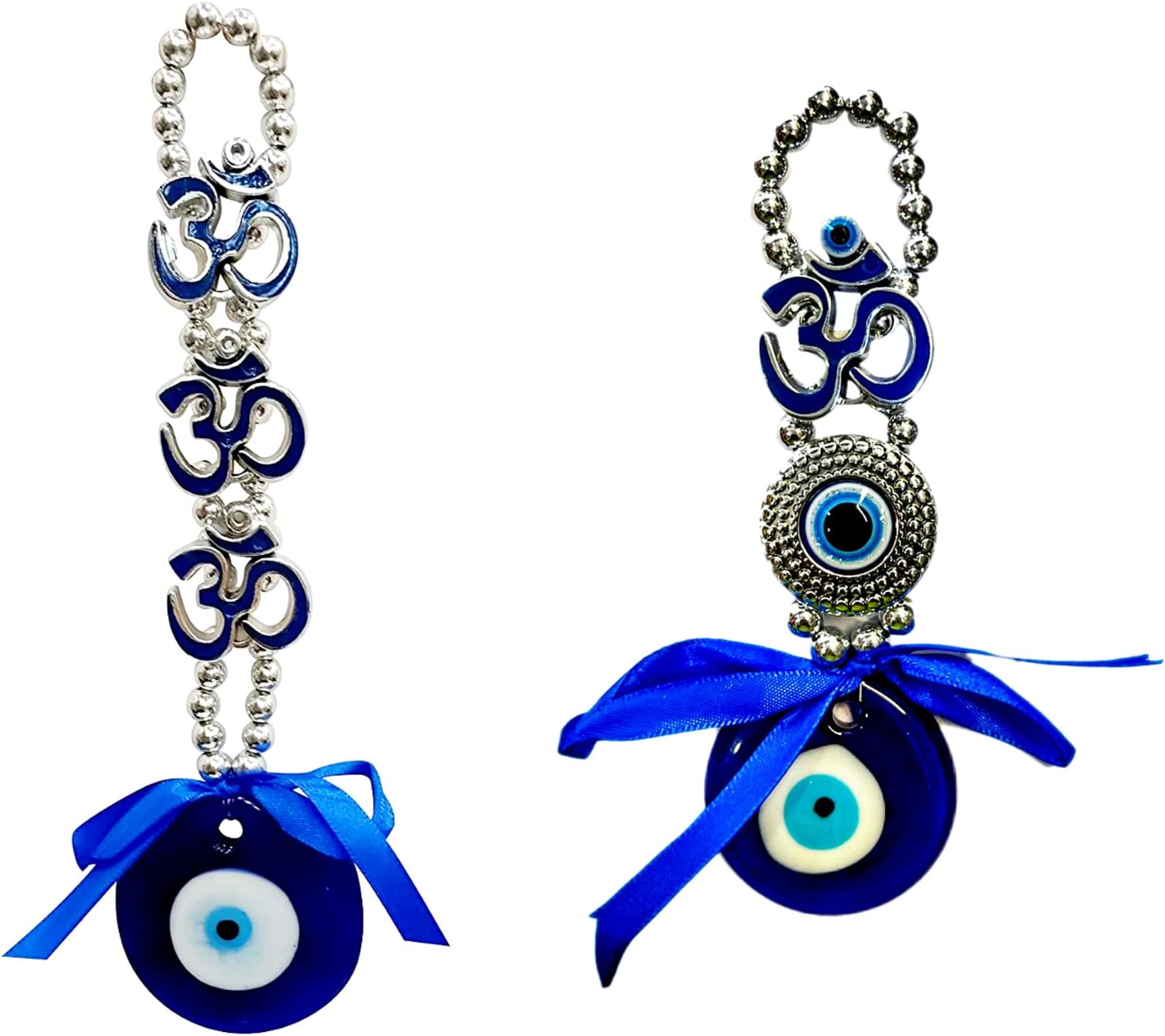 DT DECTONE Combo of 2 Lucky Evil Eye Nazar Battu, Big Om Evil Eye and Medium Om, Lucky Nazar Battu for Home Protection, Good Luck Charm and Prosperity at Office & Home