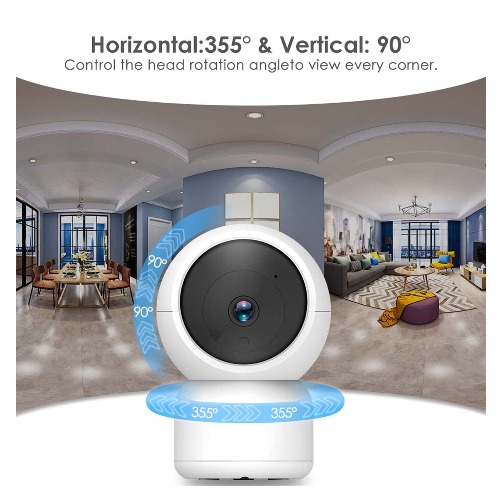 Kamera Monitorująca, Bezprzewodowa kamera 3MP Bezpieczeństwo w domu Ochrona Wykrywanie ludzi Mini nadzór wideo Kamera IP Baby Monitor PT(3MP Cam Add 128G)