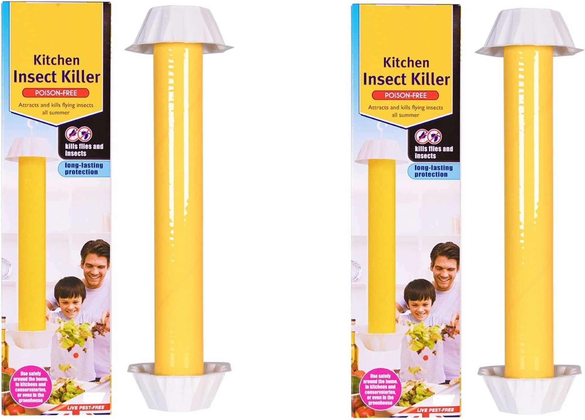 2 x Kitchen Greenhouse Insect Killer Sticky Adhesive Bug & Fly Control Hanging Unit Pest Control