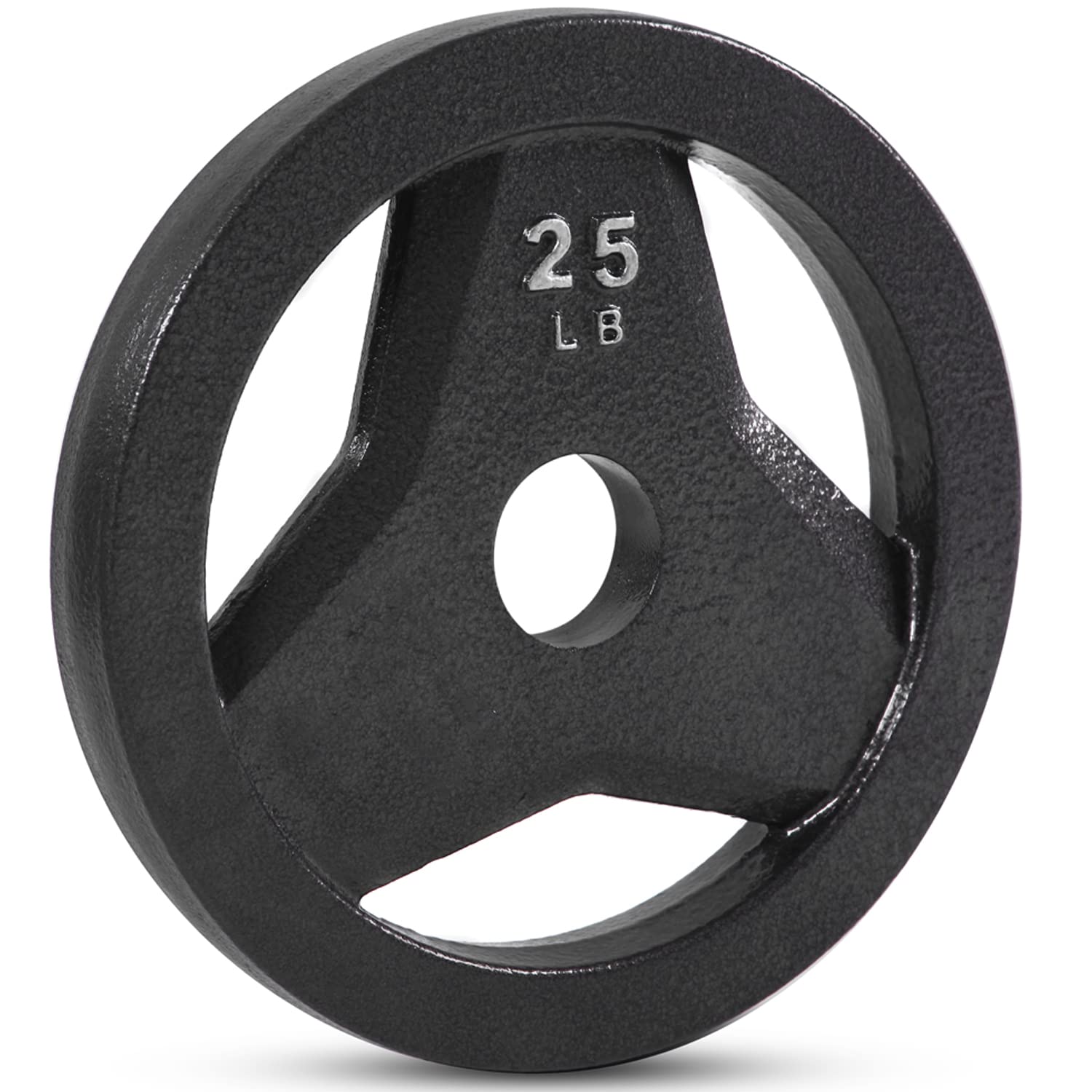 Photo 1 of JFIT Olympic 2" Cast Iron Grip Plate OR 2" Rubber Bumper Plates for Barbell - Singles OR Pairs - 6 Weights Available (2.5lbs to 45lbs) Plates for Strength Training, Weightlifting, Bodybuilding GRIP PLATE 25 LB SINGLE