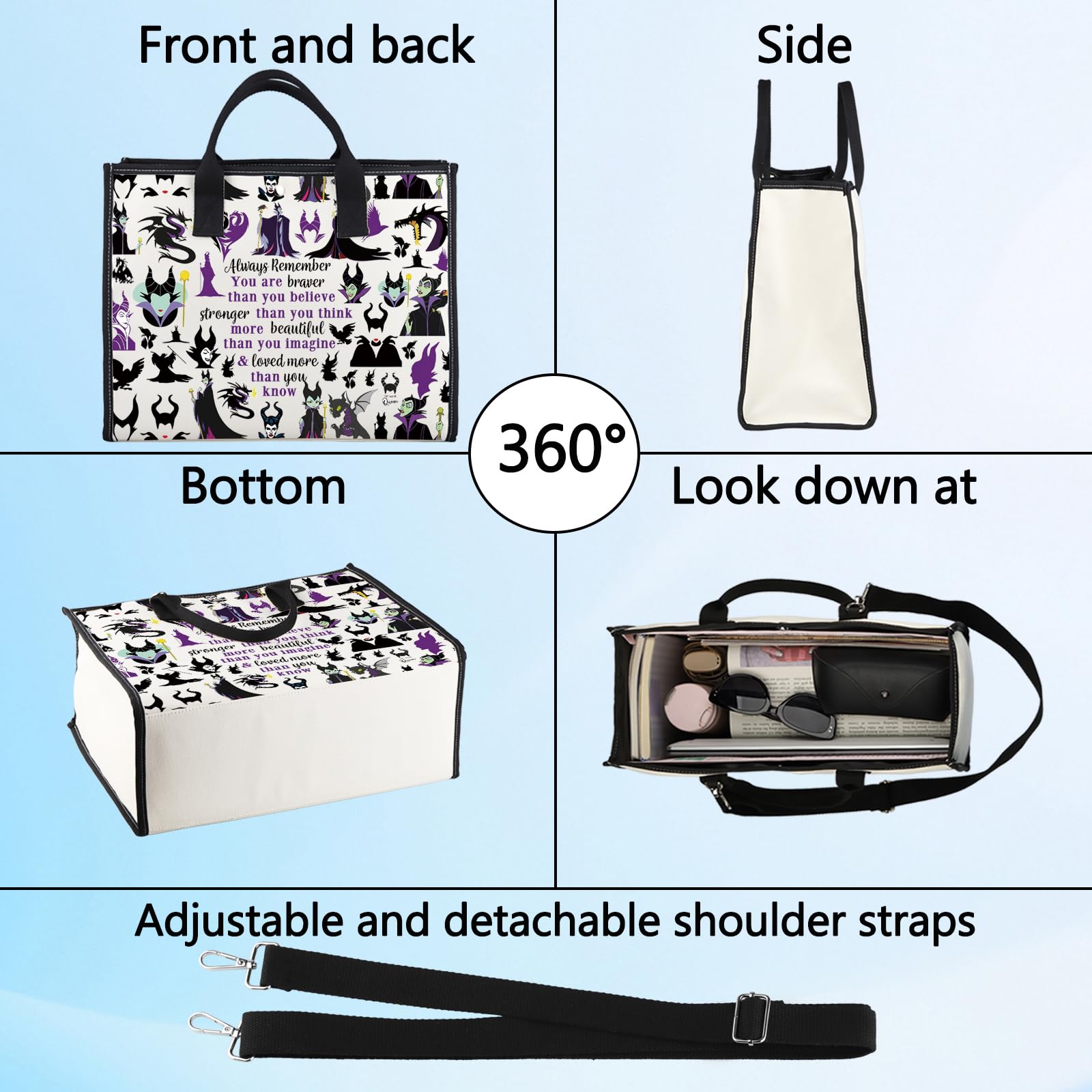LEVLO Villains Movie Cosmetic Make Up Bag Movie Fans Gift You are Braver Stronger Smarter Than You Think Villains Zipper Pouch Bag Villains LT - Image 4