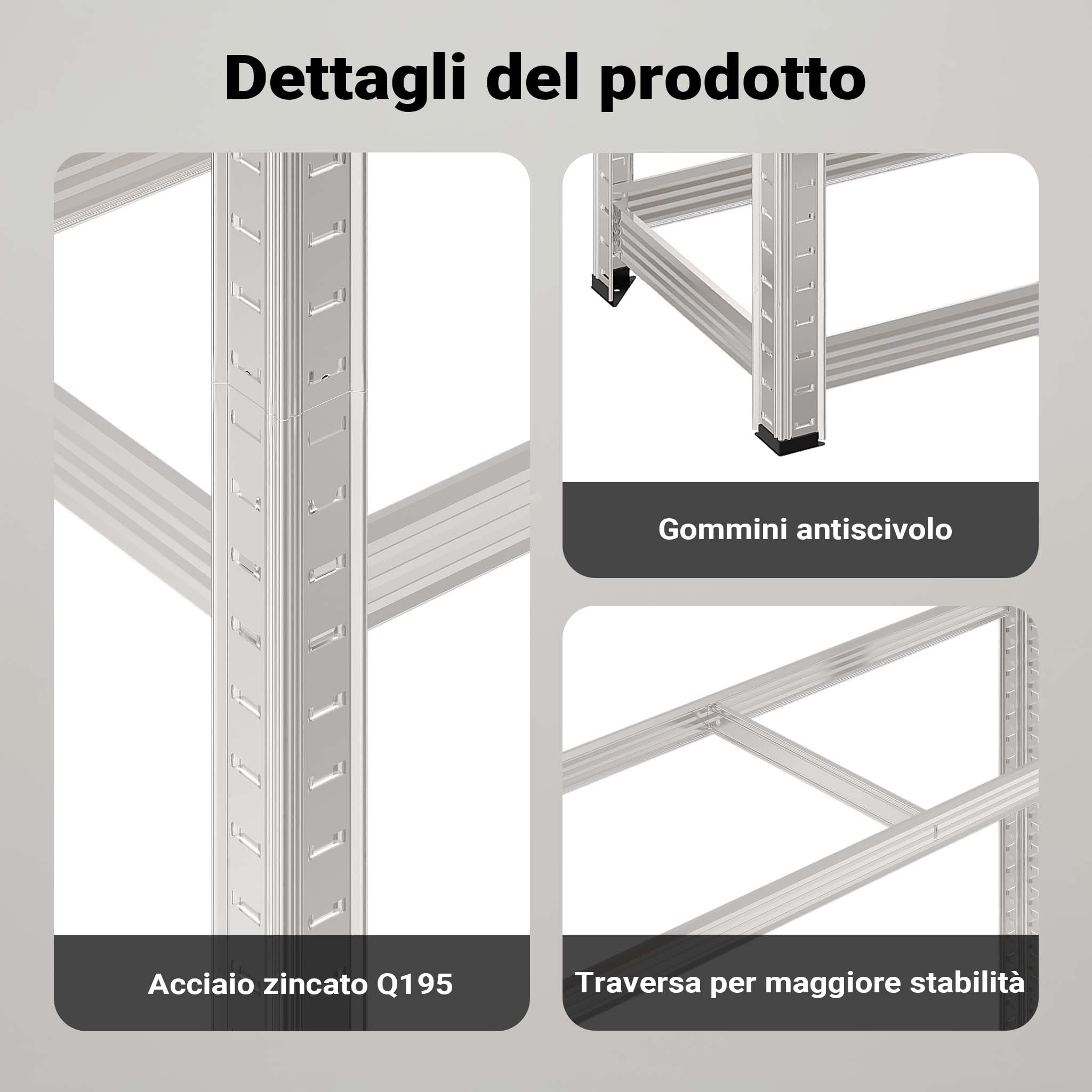 Wiltec Scaffale portagomme fino a 795 kg 180x120x40cm per 8 pneumatici Per officina gommista