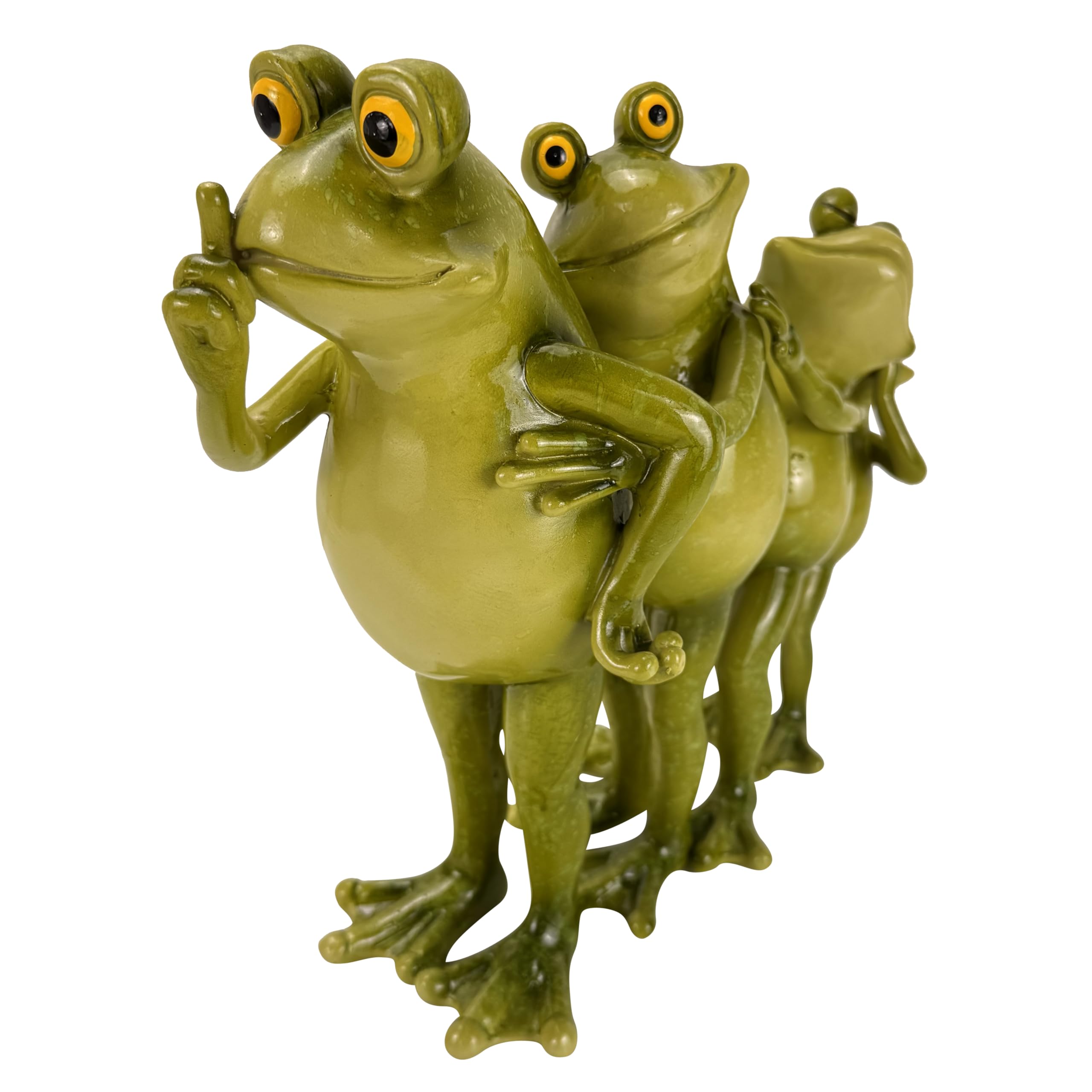 Lustige Gartenfiguren für draußen Frosch Polonaise - Teichdeko - wetterfest mit glänzendem Glossy-Look - 21 oder 33 cm groß (33 cm)