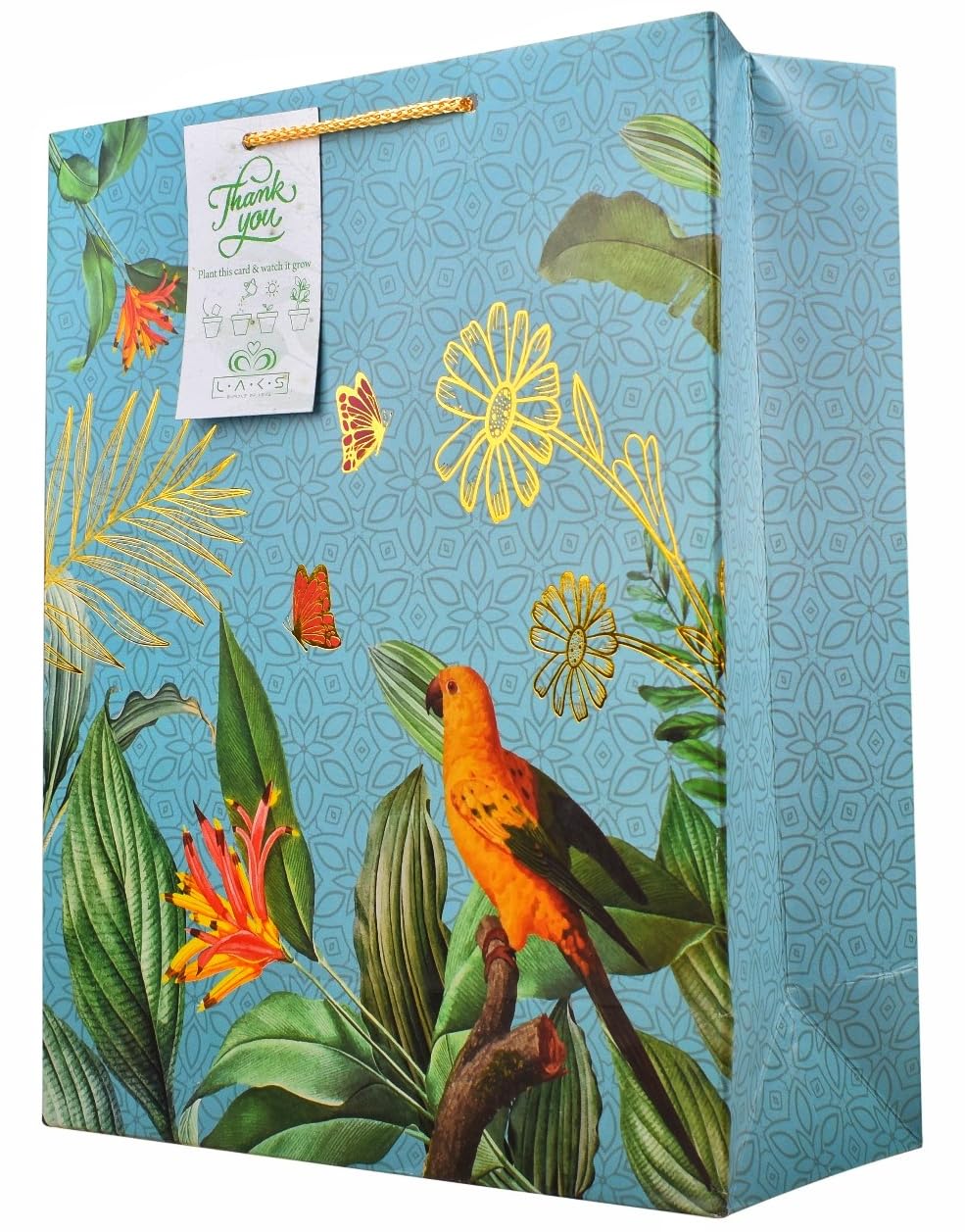 LAKS BUNDLE OF LOVE - Gift bags - Paper Bags - Paper Bags For Return Gifts - Return gift bags - Gift bags Medium Size - 12x10x4 inch - With Seed Paper Thank You Card-Pack Of (Green, Pack of 10) (B0D9FFMB8V) Amazon Price History, Amazon Price Tracker