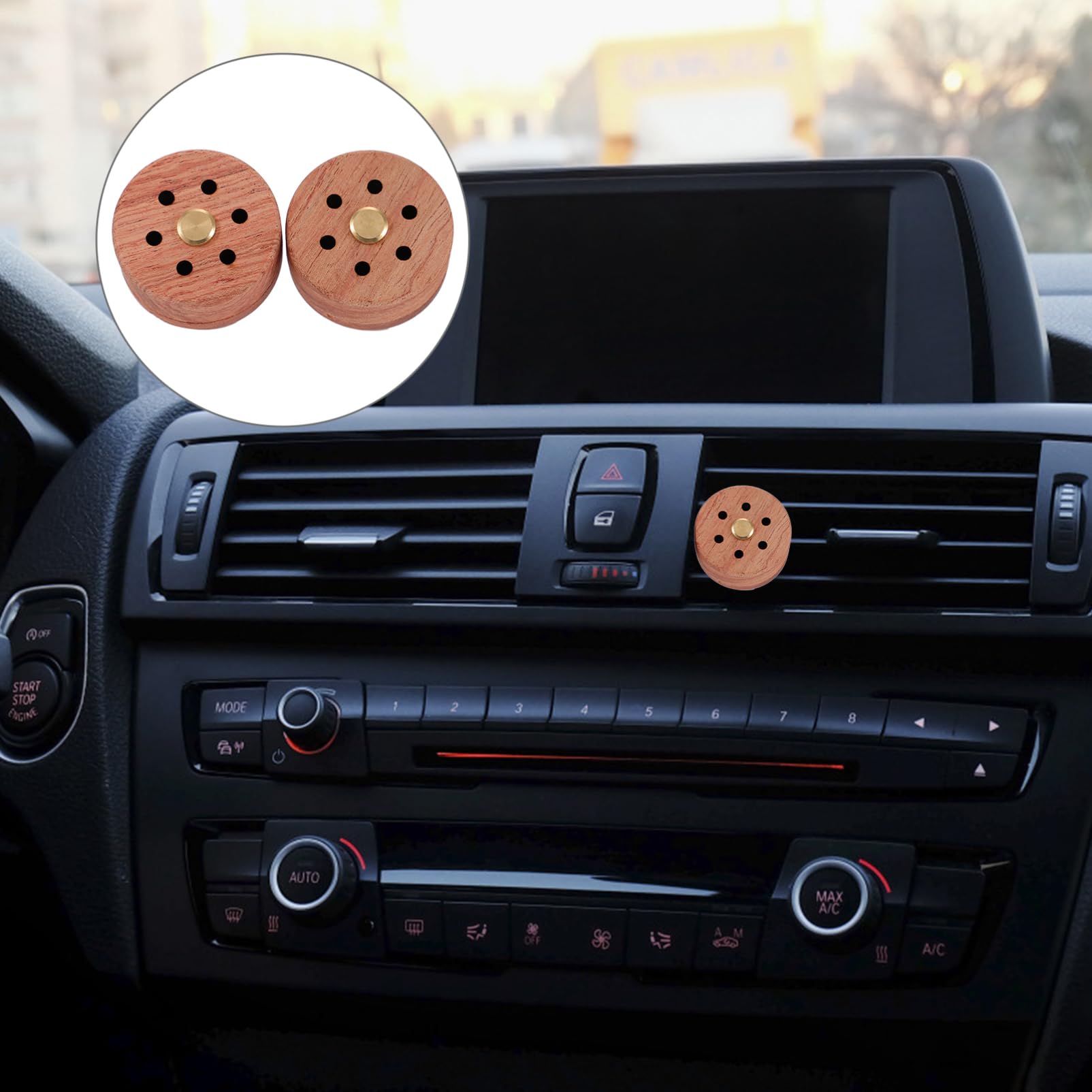 2 Pz Diffusore Uscita Aria Diffusore Di Olio Essenziale Per Sfiato Auto Arredamento Dell'auto Presa D'aria Dell'auto Legno Di Incenso Stile Classico Palissandro Fermaglio Per Auto