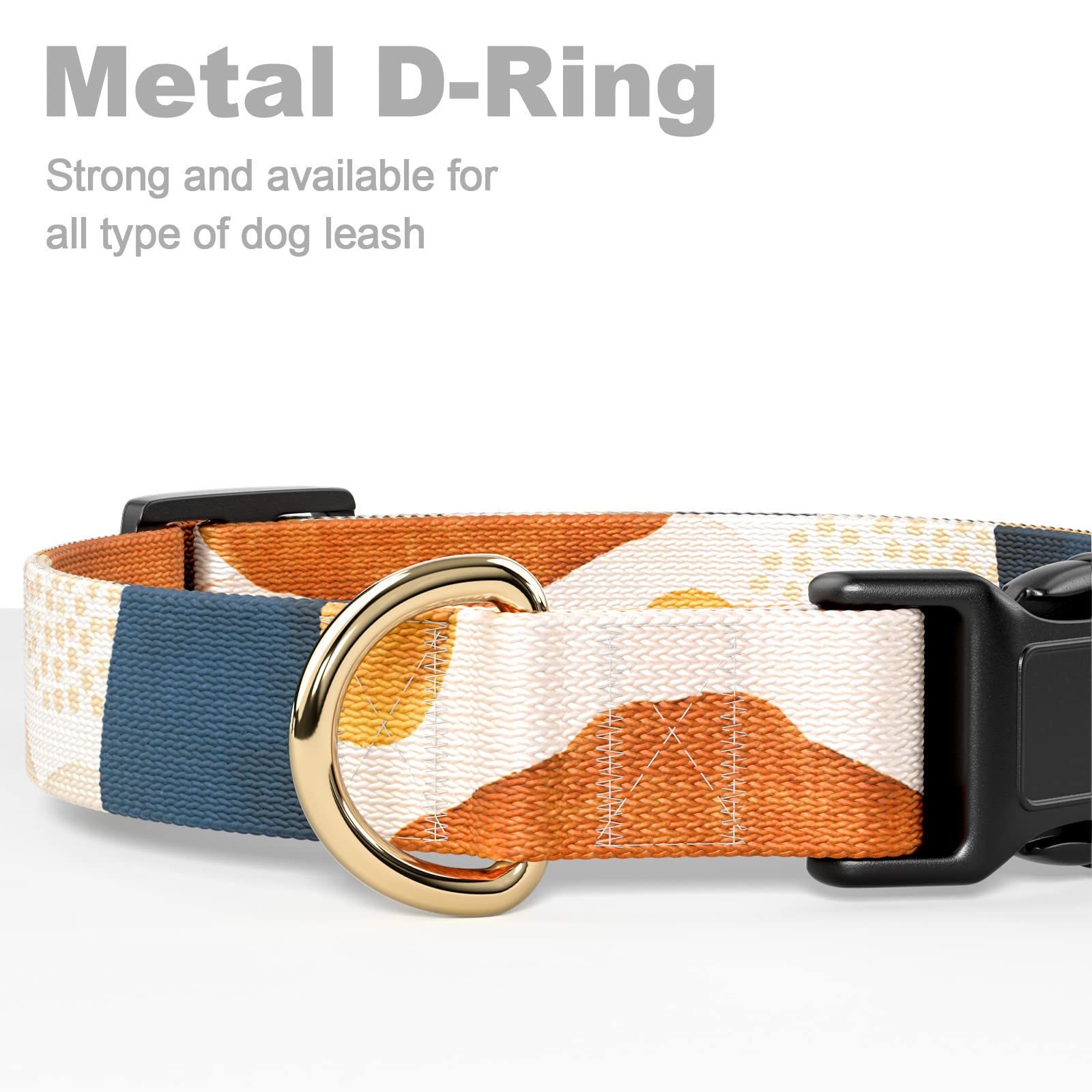 Rnivvi Dog Collar, Personalized Adjustable Dog Collars for Medium Dogs, Cute Puppy Collar for Boy and Girl Dogs, Soft Pet Collar with Quick Release Buckle for Walking Running, Abstract Art Dog Collars - 5