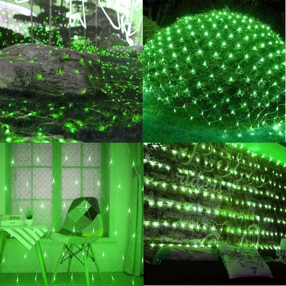 Siatka Świetlna LED Do Ogrodu, Wodoodporna Wróżka Z 8 Trybami, Sznurek Łączenia Na Halloween, Boże Narodzenie, Choinkę, Ślub(Green,10m x 8m 2000led)