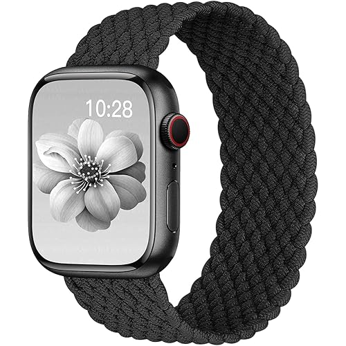 Braided Solo Loop for Apple Watch Band 40mm 42mm 41mm 38mm 44mm 46mm 45mm Ultra/2 49mm Men/Women,Stretchy Nylon Sport wristband Strap for iWatch Bands series 10/9/8/7/6 5/4/3/SE 40 44 42 41 45 46 mm