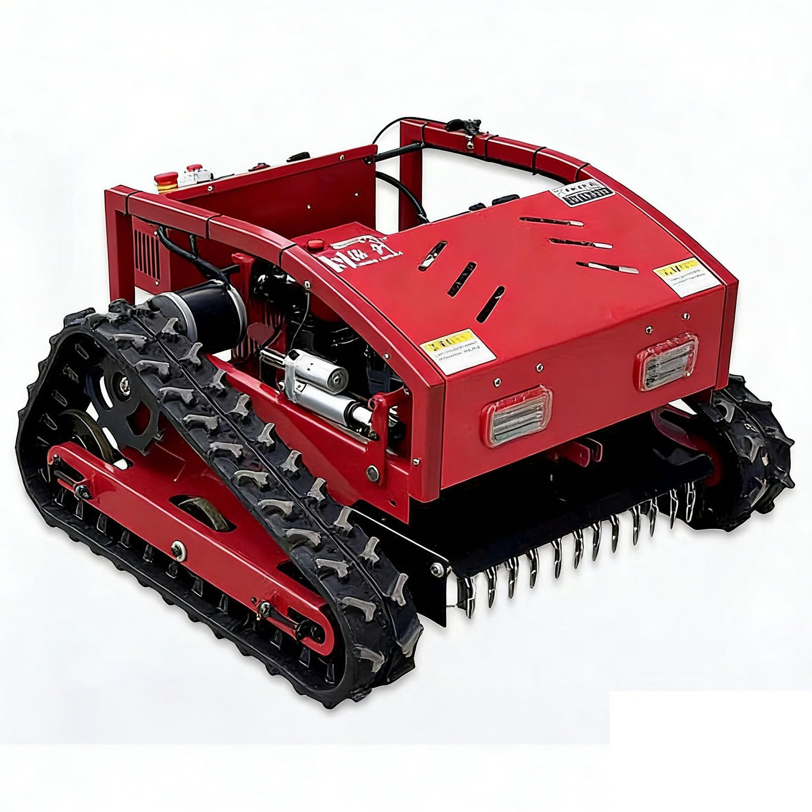 Cortacésped De Orugas con Control Remoto De 9 HP | Motor De Gasolina De 4 Tiempos 224cc, Ancho De Corte De 55 Cm, Pendiente De Hasta 60°, Luces LED Para Siega Nocturna