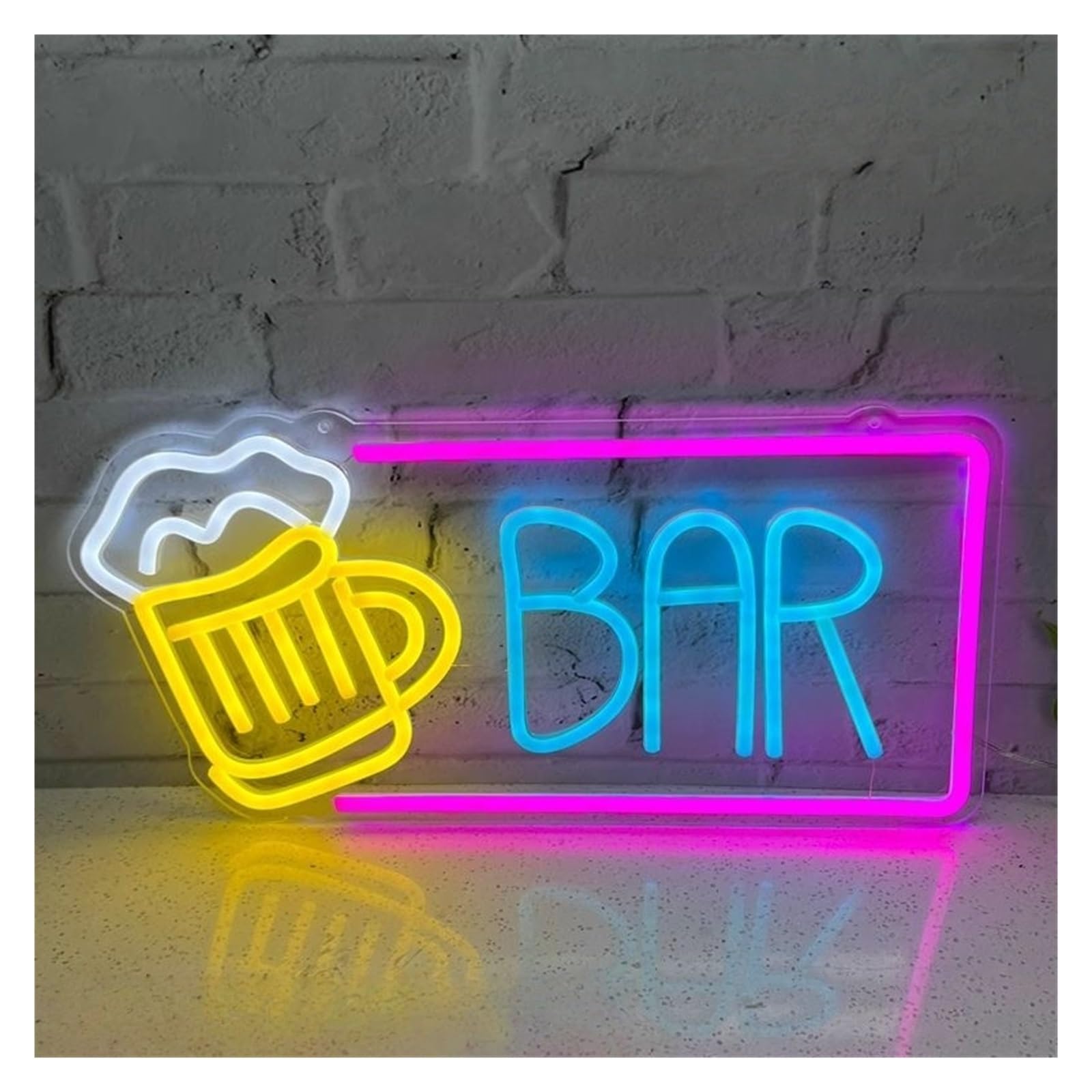 Hanging Art Neon Signs "Bar" Neon Sign Adjustable Brightness For Party, Bar, Restaurant, Shop, Or Commercial Window Displays Lamps 53x25cm