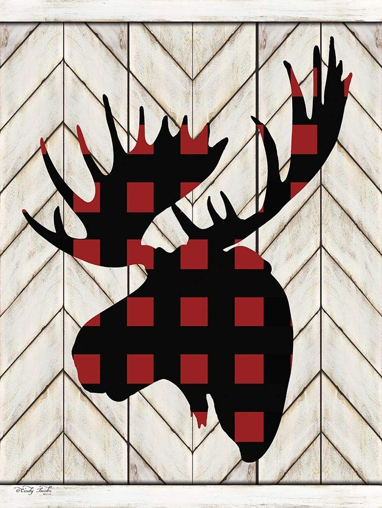 Plaid Moose by Cindy Jacobs - 12x16 Art Print Poster