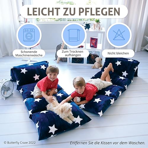 Miniatura 112 de Tumbona para niña. Fundas hechas de suave felpa de primera calidad. Perfecta para leer, mirar televisión, y fiestas de pijamas. Rosa Polka,Coches