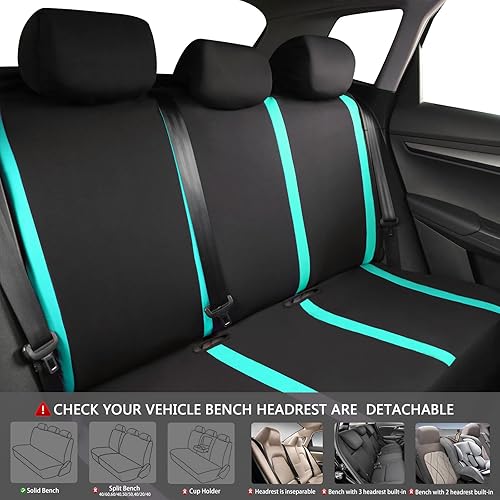 Miniatura 5 de CAR-GRAND Juego completo de fundas para asiento de automóvil, tela elástica transpirable de ajuste universal, compatible con bolsas de aire, fundas
