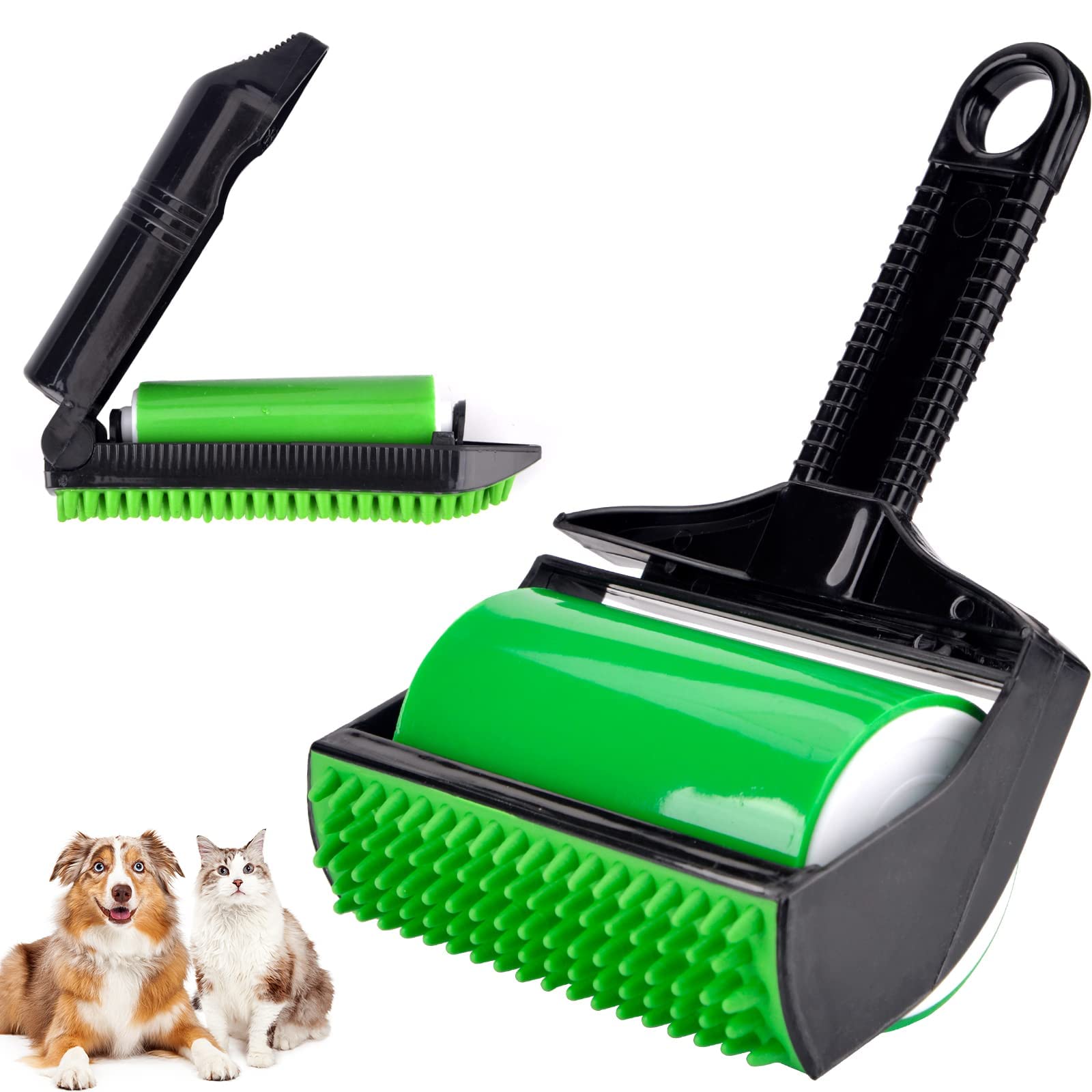 NALACAL Stick It Roller, Silicone Lint Roller Remover, Pet Hair Remover, Reusable Washable, Green