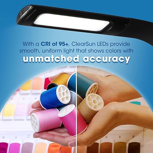 Miniatura 6 de OttLite Recharge - Lámpara de escritorio LED con tecnología LED ClearSun, portátil, regulable y flexible, lámpara de trabajo para viajes con batería